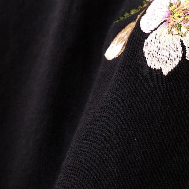 Schott/ショット/LS HENLEY TｰSHIRT "CHERRY BLOSSOMS EAGLE"/ヘンリーネック ロンT "チェリーブロッサム イーグル" ブラック M