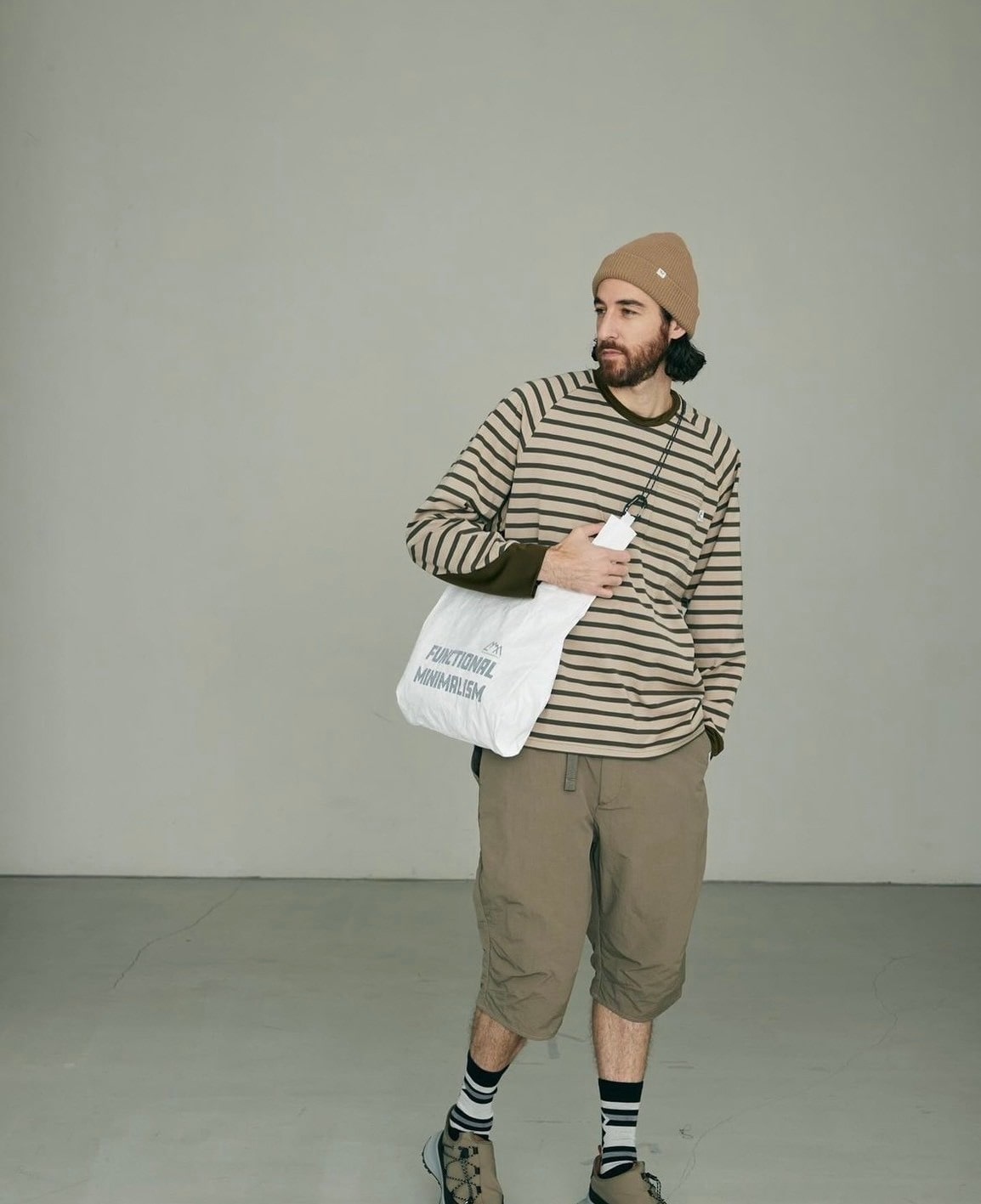 CMF OUTDOOR GARMENT/シーエムエフアウトドアガーメント/BORDER TEE L/S GREIGE M