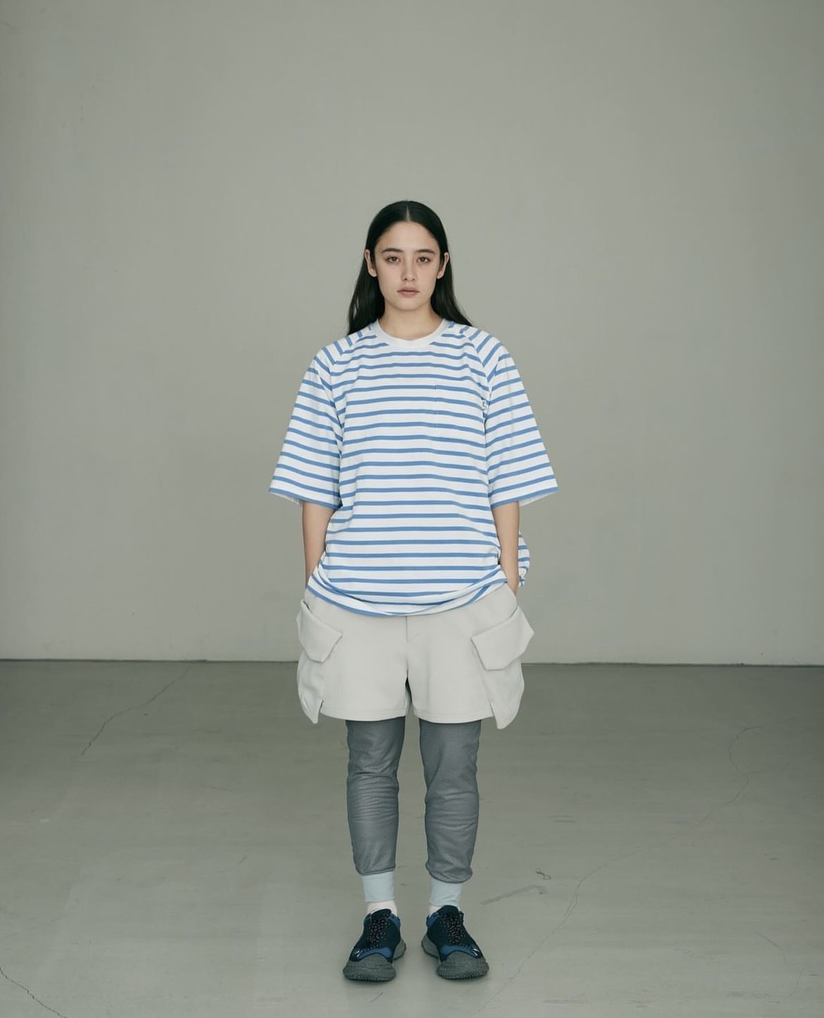 CMF OUTDOOR GARMENT/シーエムエフアウトドアガーメント/BORDER TEE H/S BLUE M