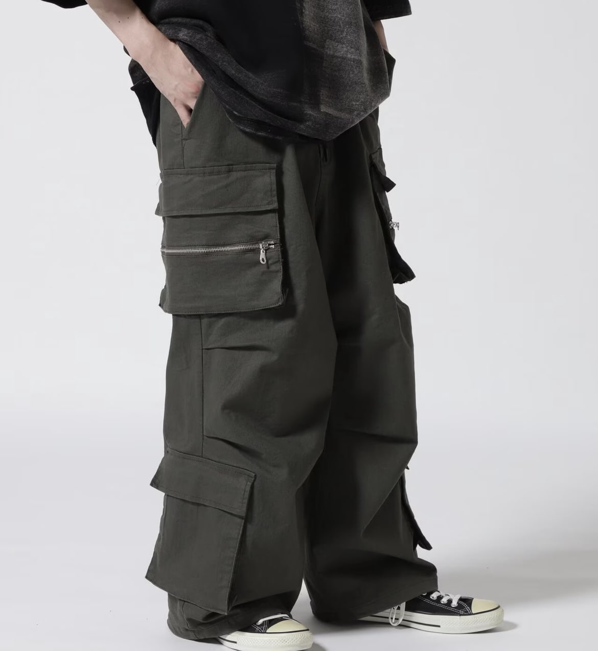 B omnivore/ビーオムニボー/W POCKET CARGO PANTS OLIVE S