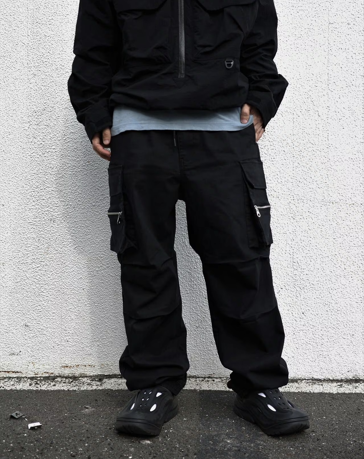 B omnivore/ビーオムニボー/ZIP CARGO PANTS ジップカーゴパンツ BLACK S