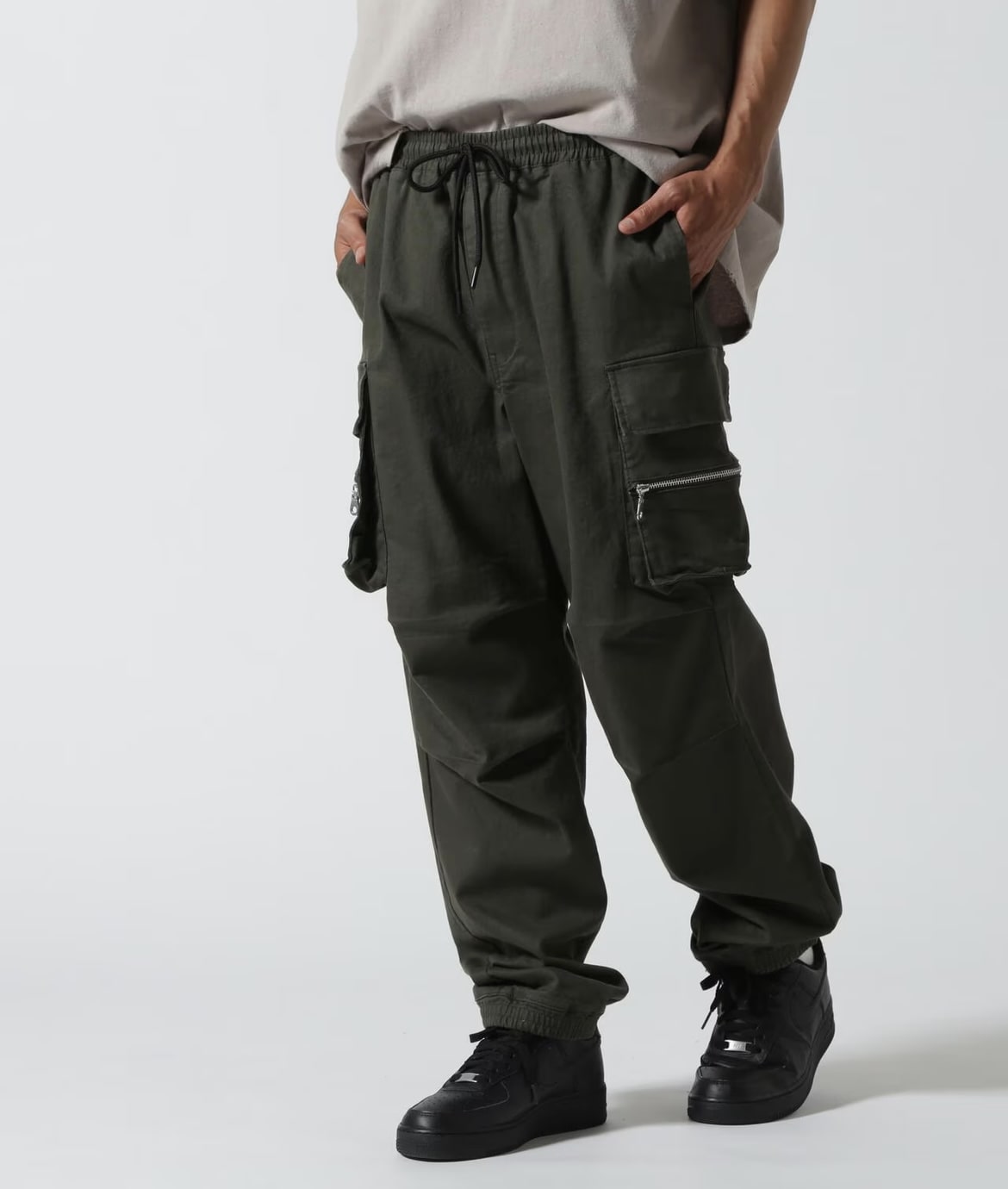 B omnivore/ビーオムニボー/ZIP CARGO PANTS ジップカーゴパンツ OLIVE S