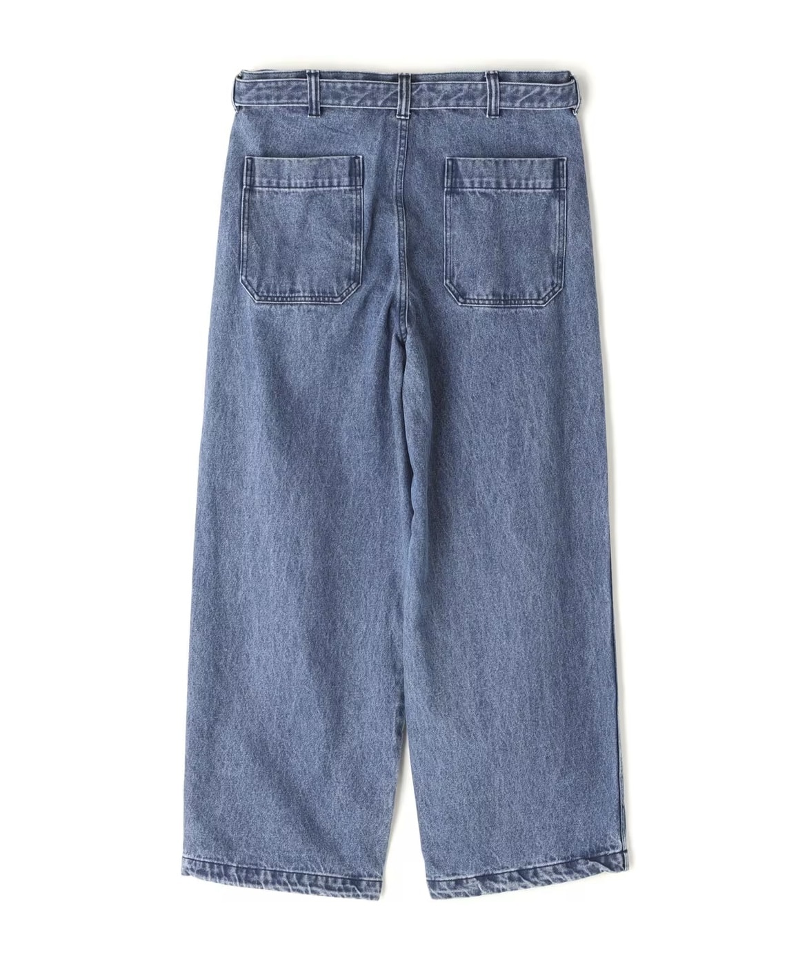 B omnivore/ビーオムニボー/DENIM BELT LOOSE PANTS デニムベルトルーズパンツ BLUE S