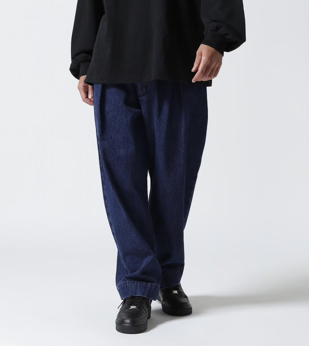 B omnivore/ビーオムニボー  DENIM BALLOON TUCK デニムバルーンタックパンツ INDIGO S