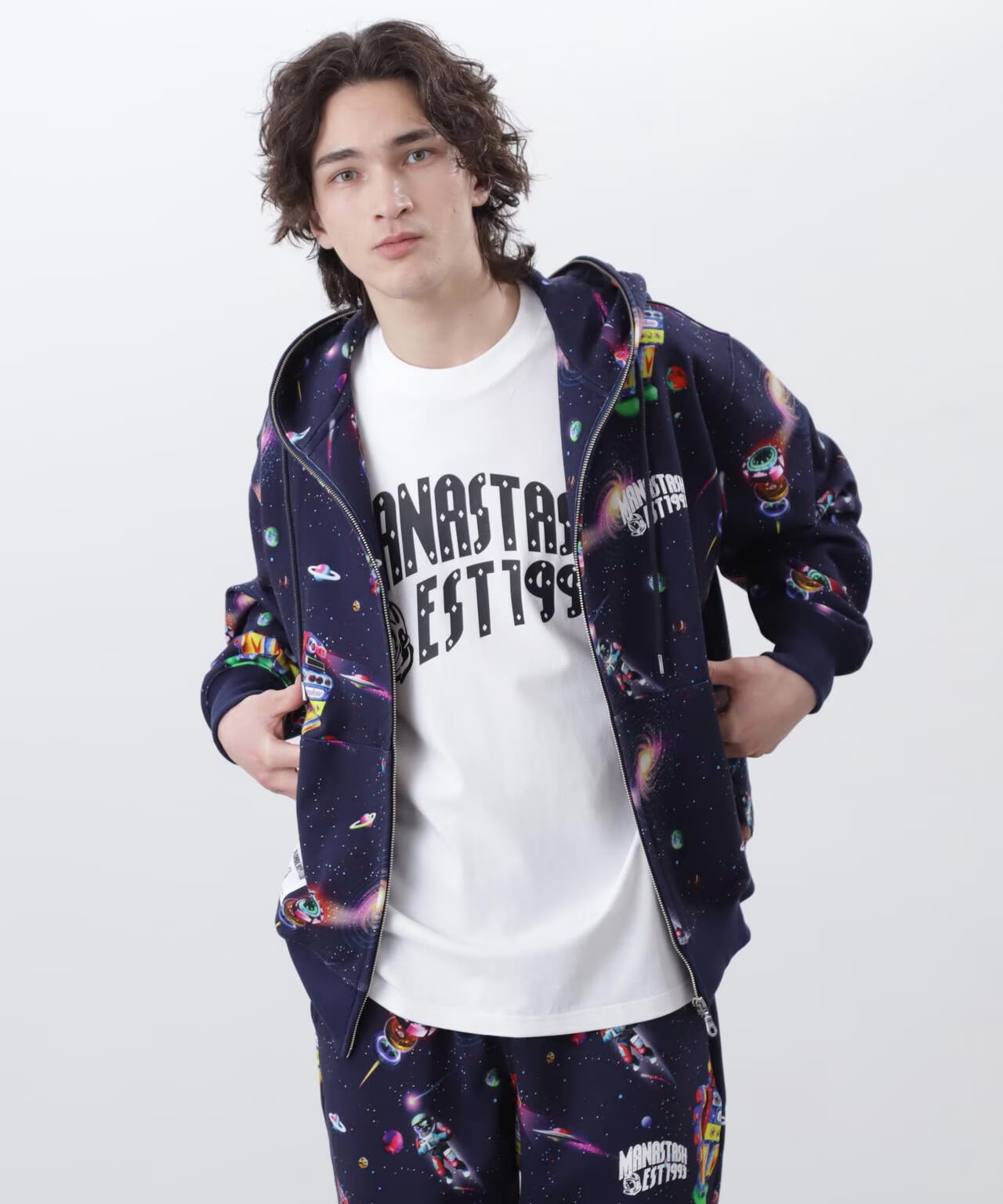 BILLIONAIRE BOYS CLUB×MANASTASH/ビリオネア・ボーイズ・クラブ×マナスタッシュ/BBC REAL SPACE ZIP  HOODIE/リアル スペース ジップフーディ(S ネイビー)｜ ビーバー｜池袋PARCO | ONLINE PARCO（オンラインパルコ）