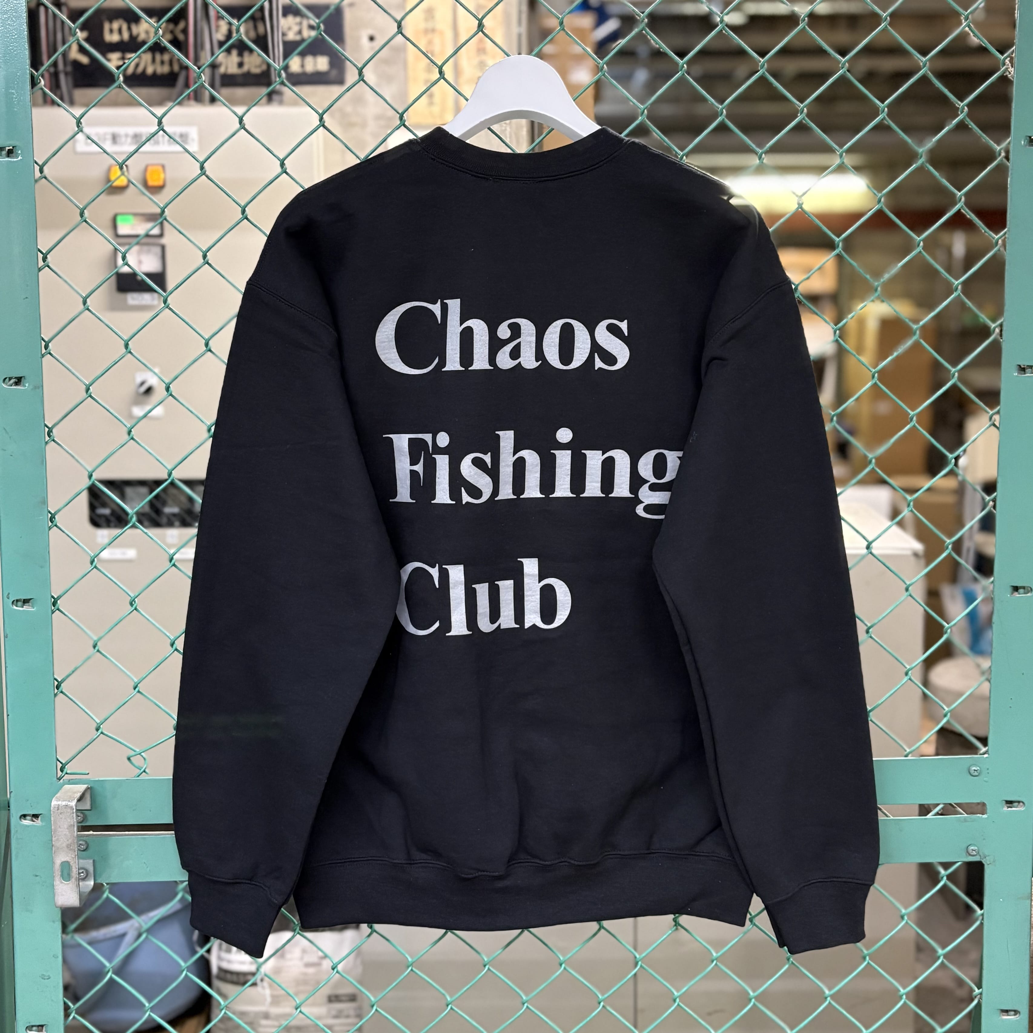 CHAOS FISHING CLUB/カオスフィッシングクラブ/EX LOGO SWEAT CREW BLACK M
