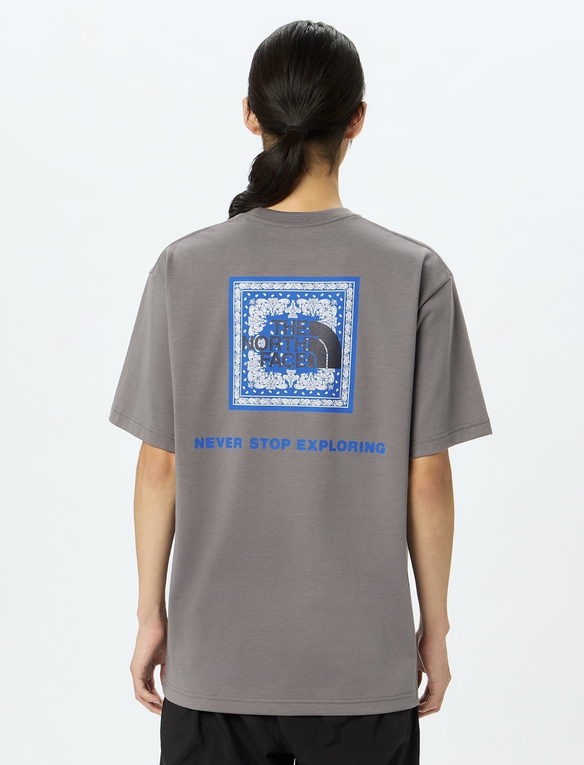 THE NORTH FACE/ザ・ノースフェイス/S/S Bandana Square Logo Tee ショートスリーブバンダナスクエアロゴティー スモークドパール M