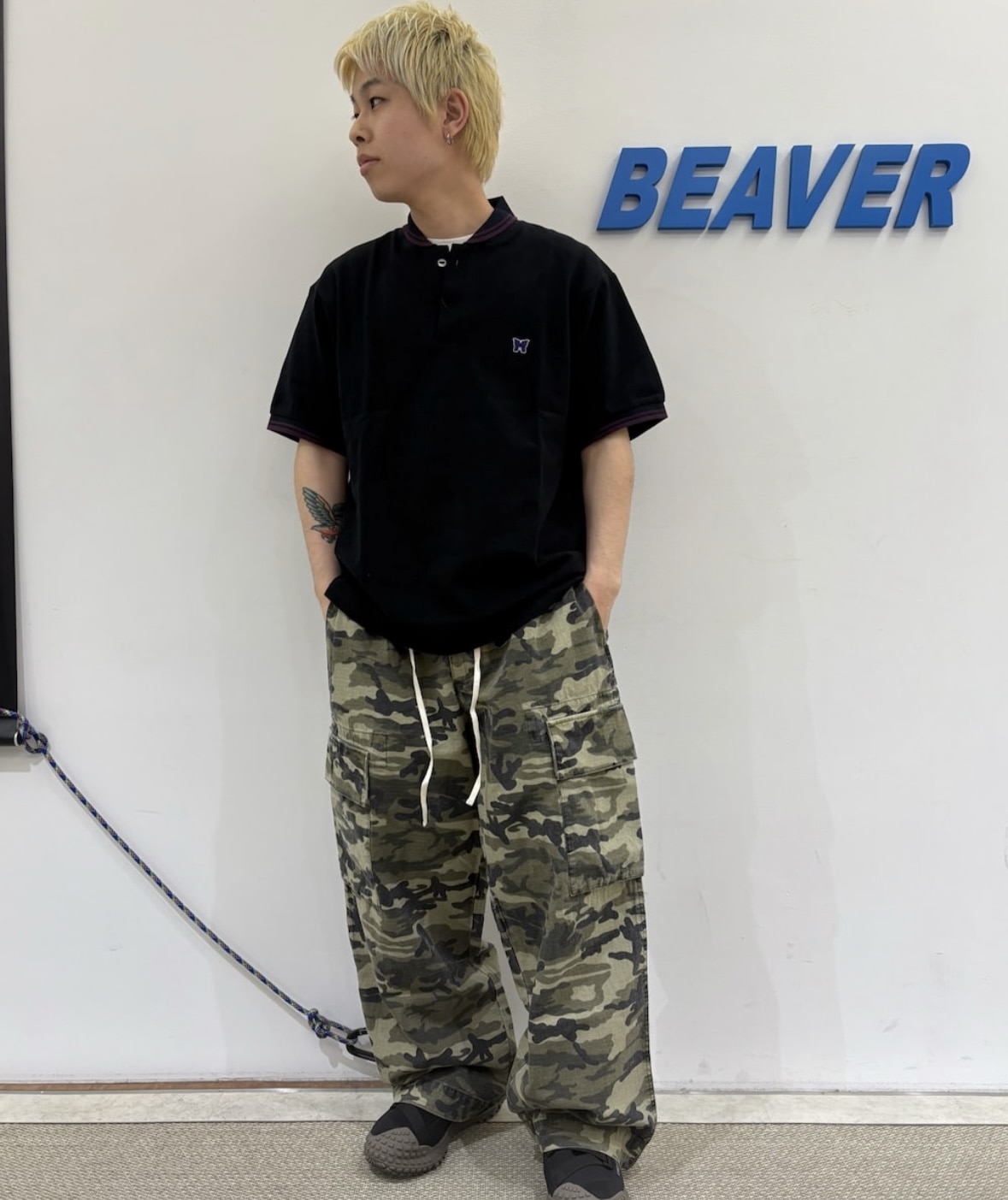 B omnivore/ビーオムニボー/RIPSTOP CARGO PANTS リップストップカーゴパンツ カモ S