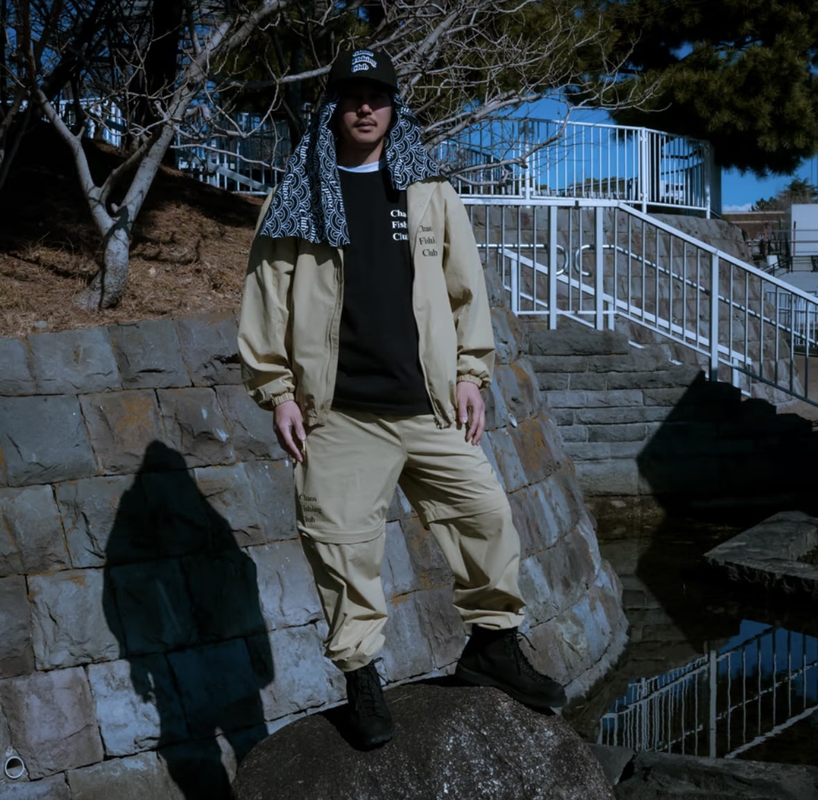 CHAOS FISHING CLUB/カオスフィッシングクラブ/Arch Logo Tenugui BLACK FREE