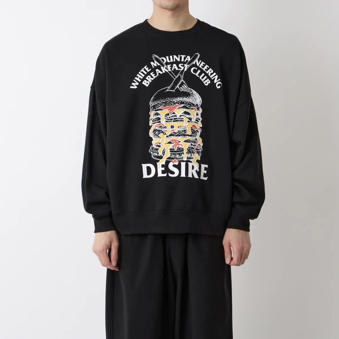 White Mountaineering/ホワイトマウンテニアリング/W.M.B.C. BREAKFAST CLUB SWEAT SHIRT BLACK 1