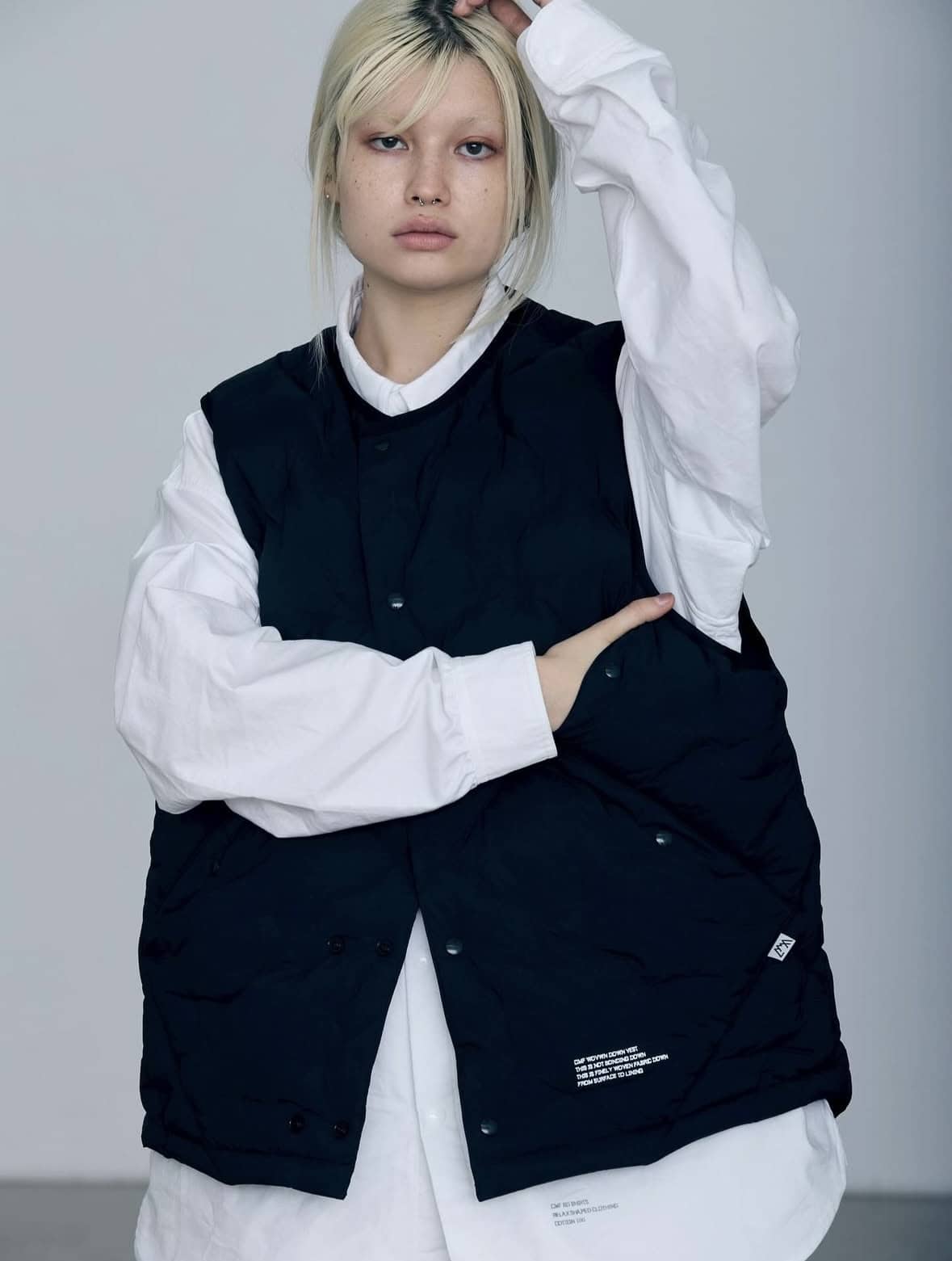 CMF OUTDOOR GARMENT/シーエムエフアウトドアガーメント/CMF WOVEN DOWN VEST ダウンベスト BLACK M