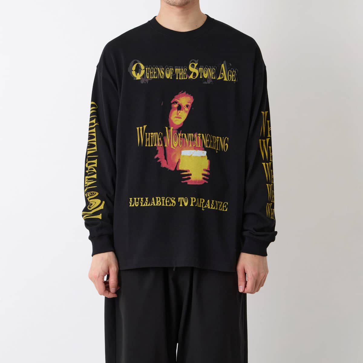 White Mountaineering/ホワイトマウンテニアリング/QOTSA LULLABIES TO PARALYZE L/S T-SHIRT Tシャツ BLACK L