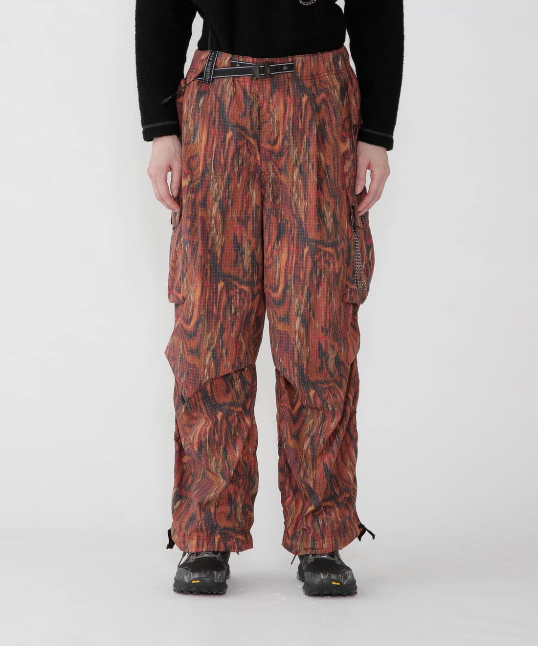 and wander/アンドワンダー/printed ripstop cargo pants カーゴパンツ RED M