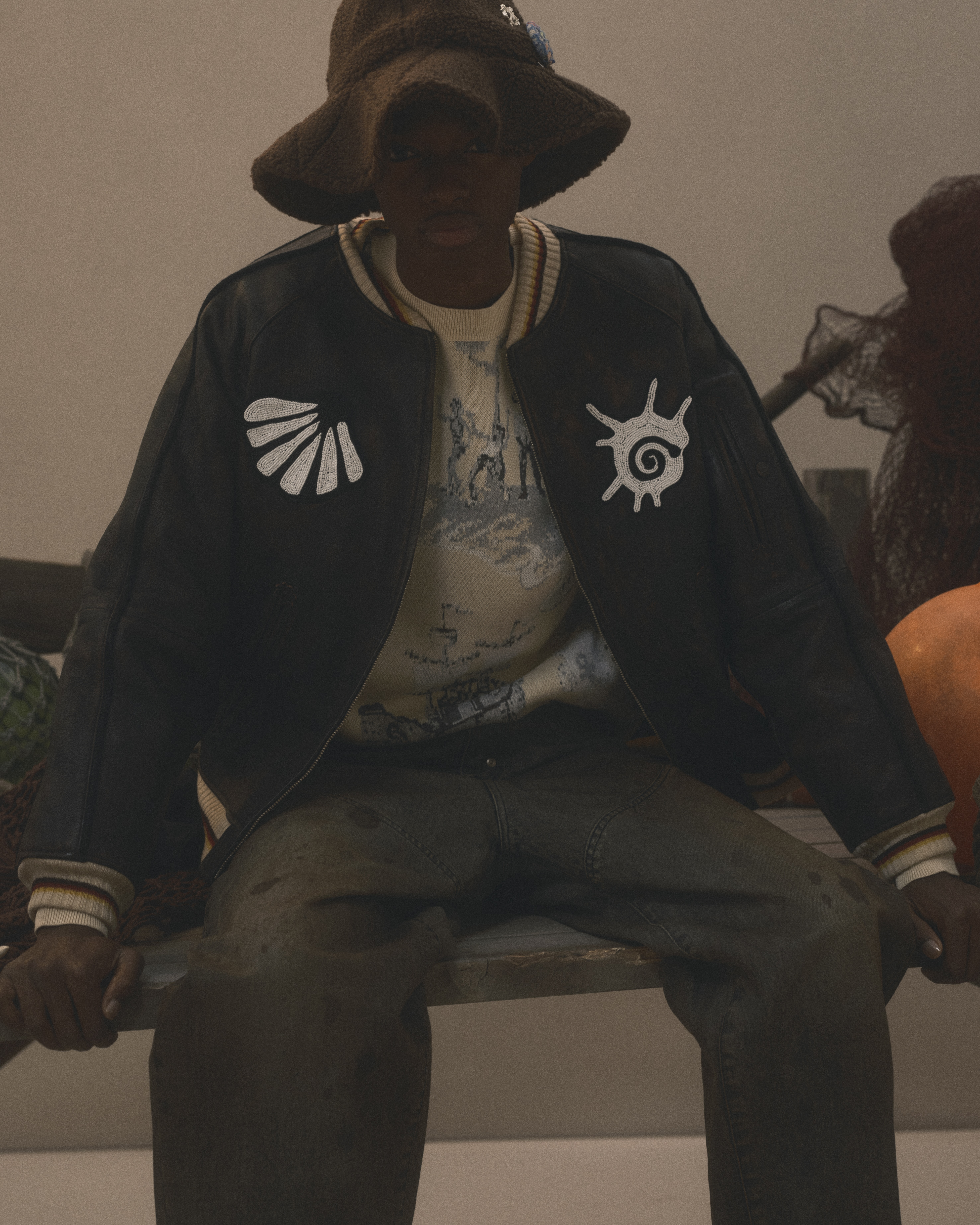 FAF/エフエーエフ(Fake As Flowers/フェイクアスフラワーズ)/Boa Sun Hat ボアサンハット　25AW BROWN OS