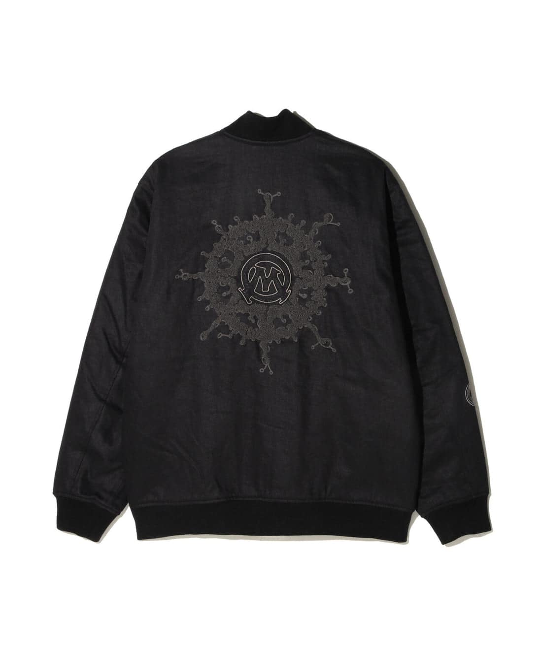 MANASTASH/マナスタッシュ/SAYHELLO HEMP VARSITY JACKET ヘンプバーシティージャケット BLACK M