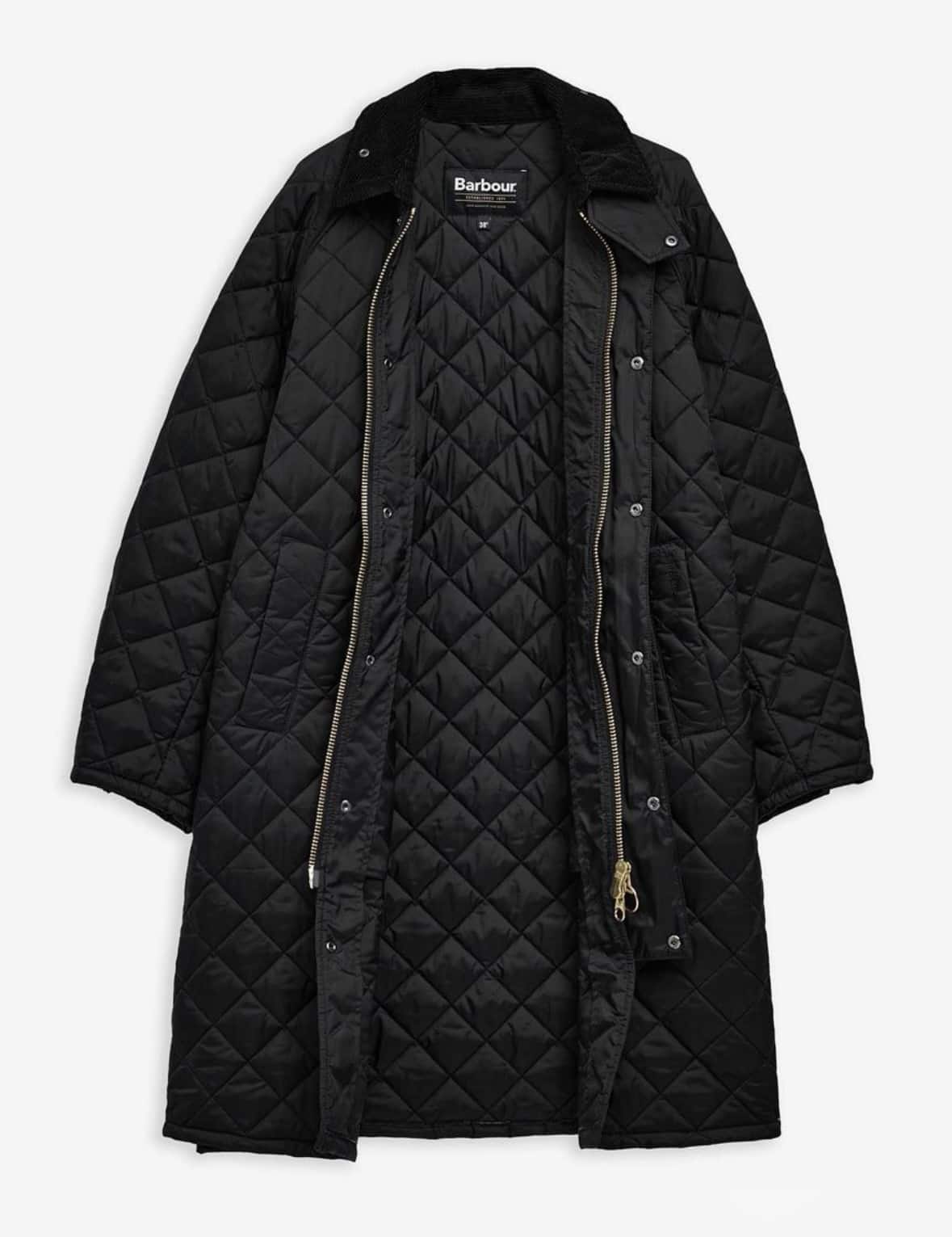 Barbour/バブアー　【EXMOOR / エクスモア】キルティング ミドル レングス コート　252MQU1867 ブラック 38