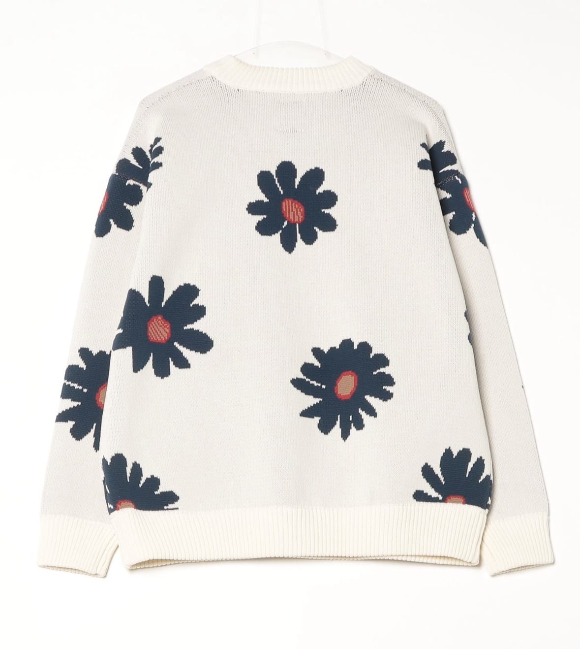 B omnivore/ビーオムニボー/FLOWER KNIT TOP フラワーニット　花柄ニット ナチュラル M