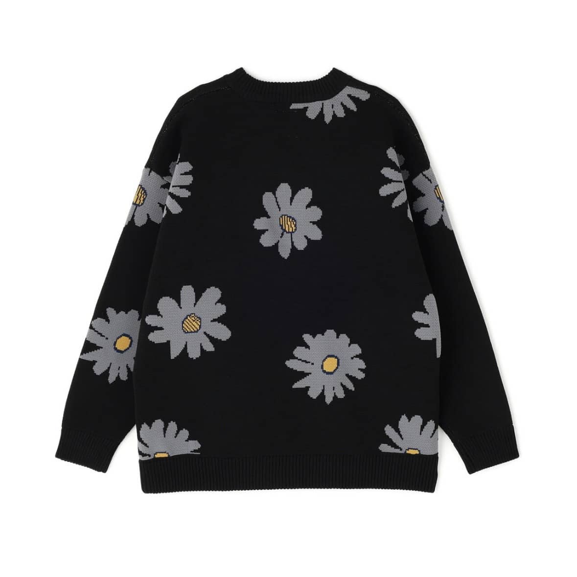 B omnivore/ビーオムニボー/FLOWER KNIT TOP フラワーニット　花柄ニット ブラック M