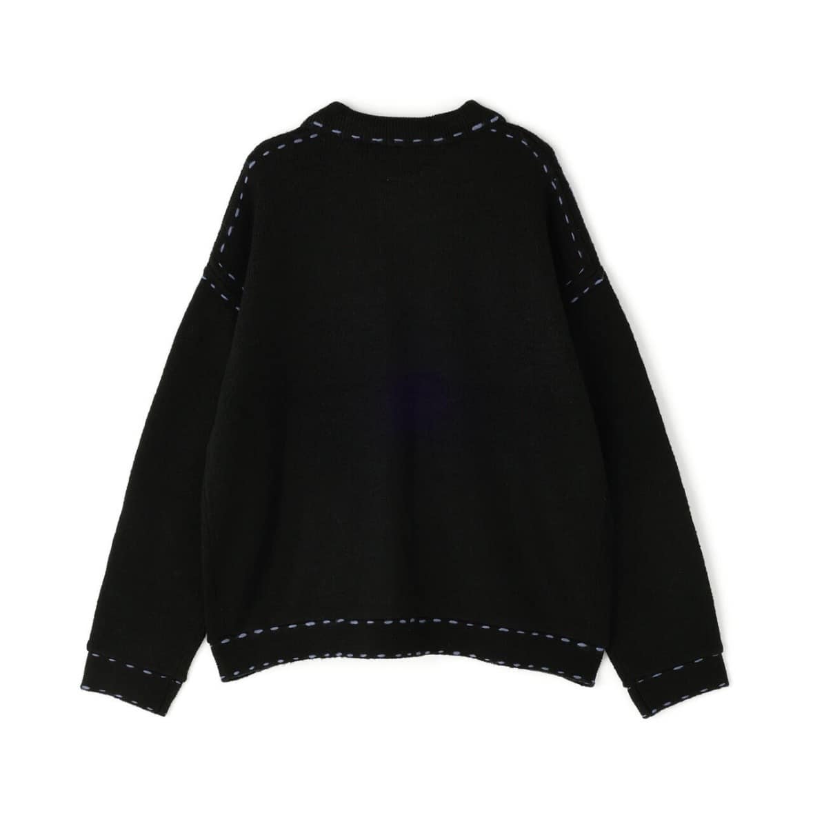 B omnivore/ビーオムニボー/起毛KNIT HAND JACKET ステッチ ニットハンドジャケット ニットシャツ ブラック M