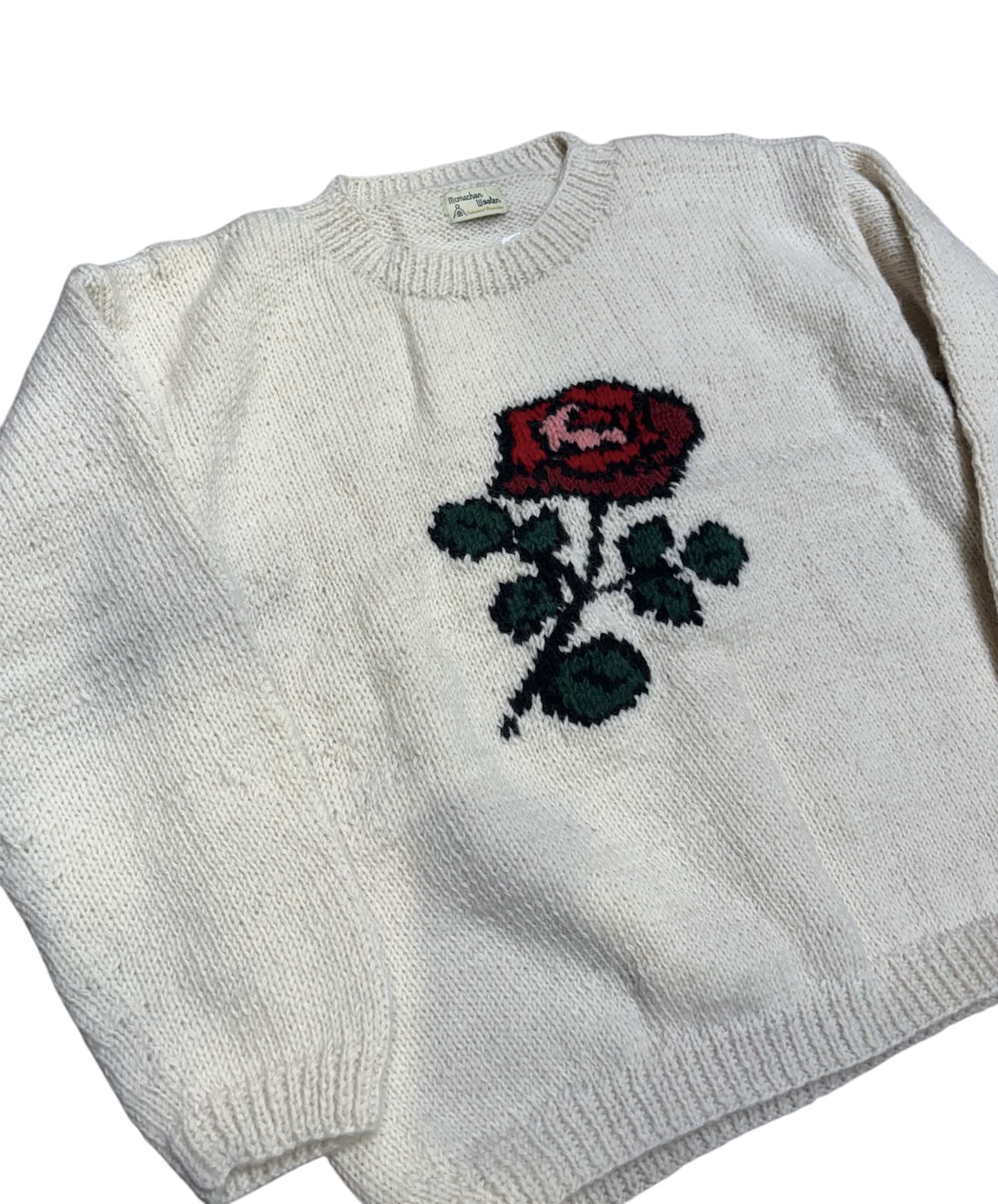 MacMahon Knitting Mills /マクマホンニッティングミルズ/Crew Neck Knit-ROSE WHITE FREE