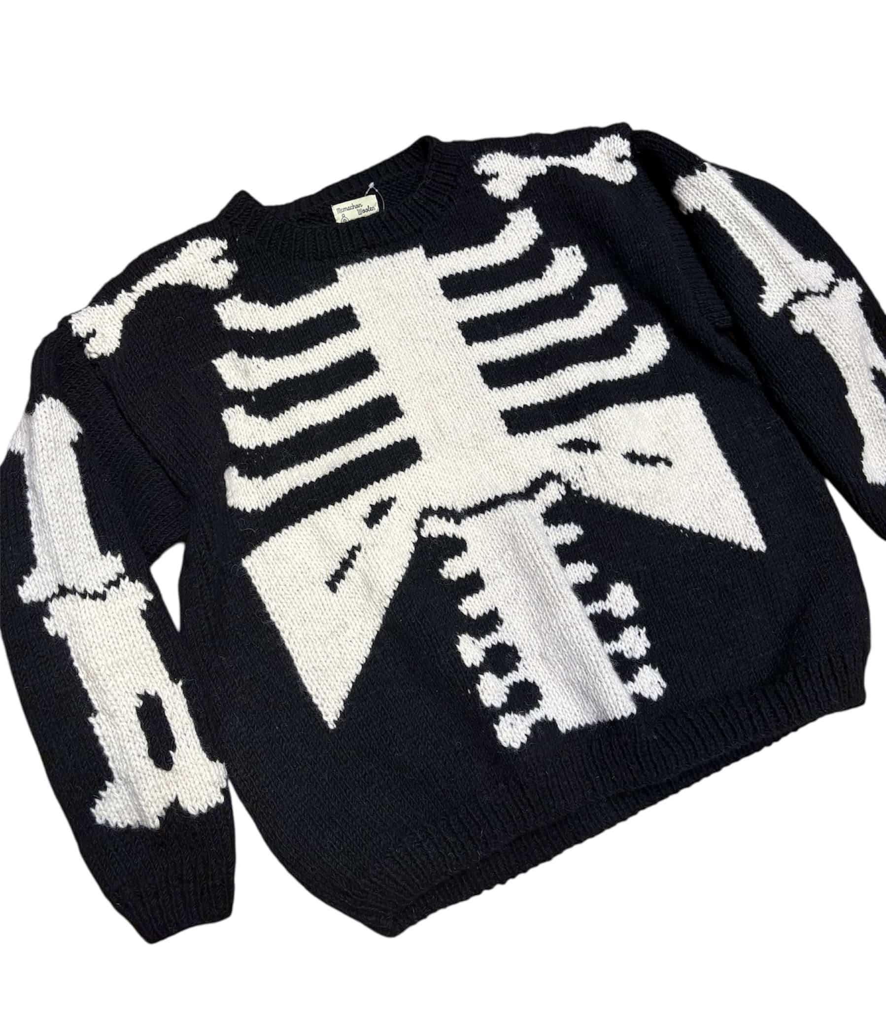 MacMahon Knitting Mills /マクマホンニッティングミルズ/Crew Neck Knit-Bone BLACK FREE