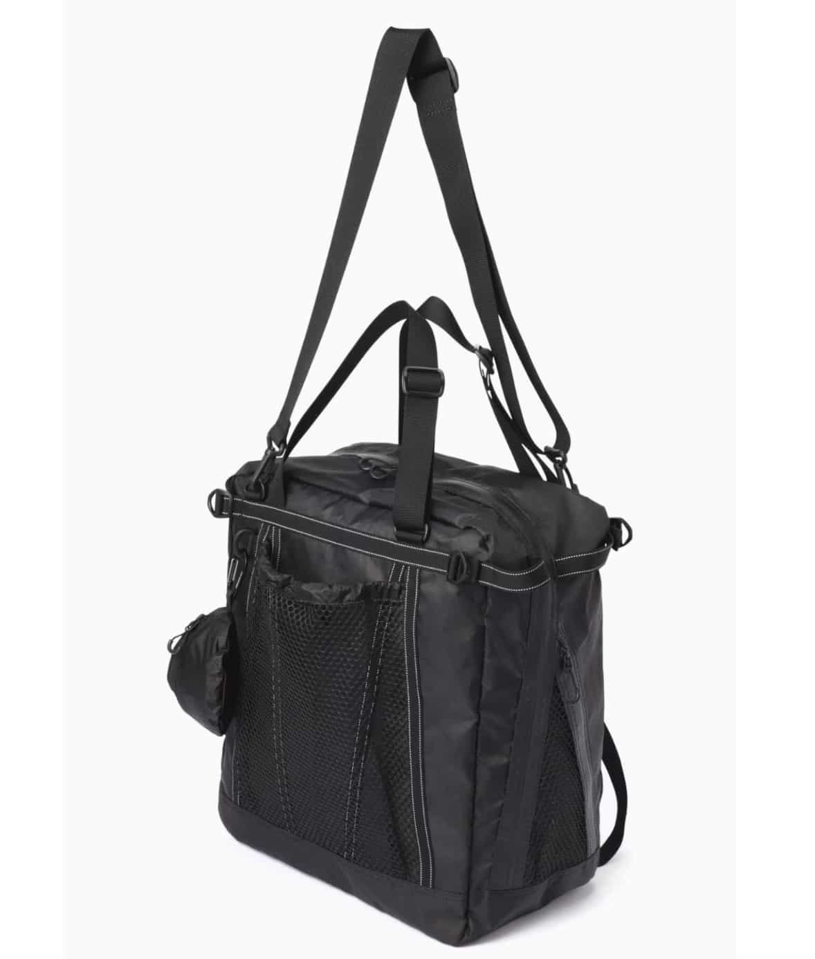 and wander/アンドワンダー/ECOPAK 30L 3way tote bag BLACK FREE