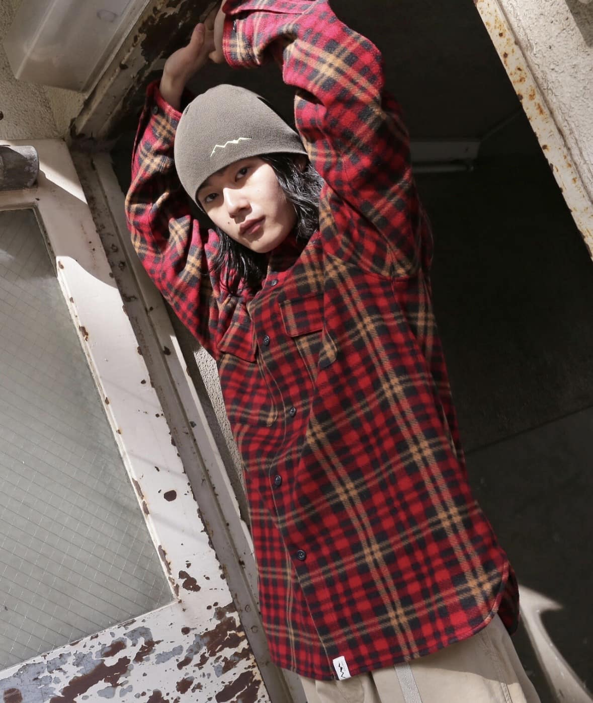 MANASTASH/マナスタッシュ/FLEECE PLAID CPO SHIRT レッド S