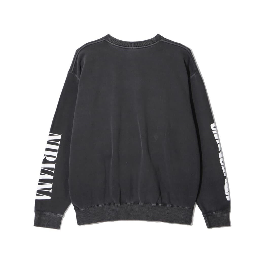 MANASTASH/マナスタッシュ/NIRVANA/ニルヴァーナ/NEVERMIND SWEAT CREW/コラボスウェット《メンズ・ウィメンズ・ユニセックス》 ブラック M
