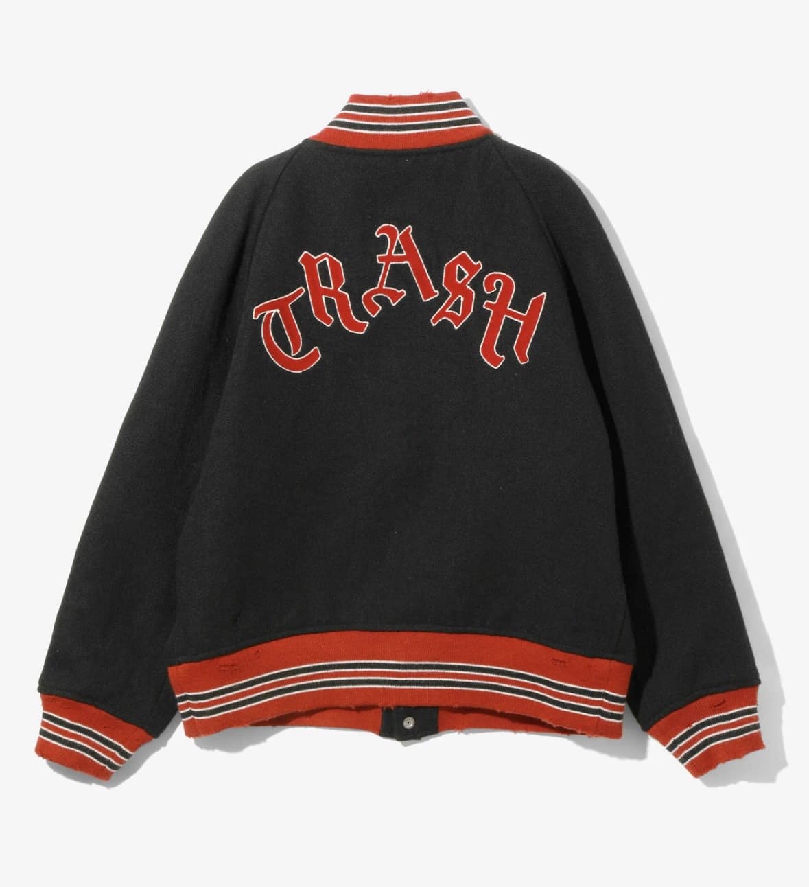 NEEDLES/ニードルズ/DECONSTRUCTED LETTERED JACKET - WOOL MELTON BLACK L