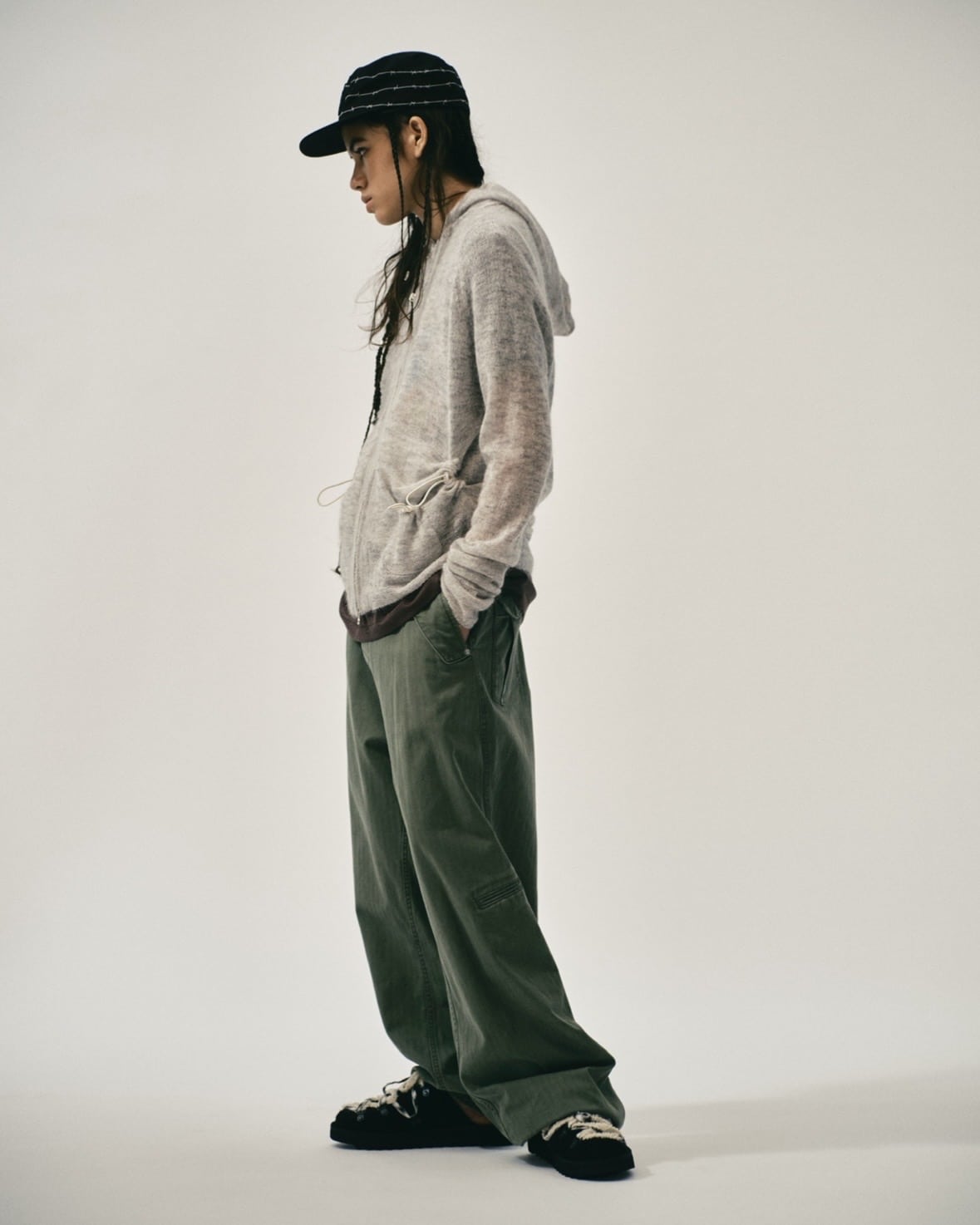 FAF/エフエーエフ(Fake As Flowers/フェイクアスフラワーズ)/Knit Hoodie Ash Gray 1