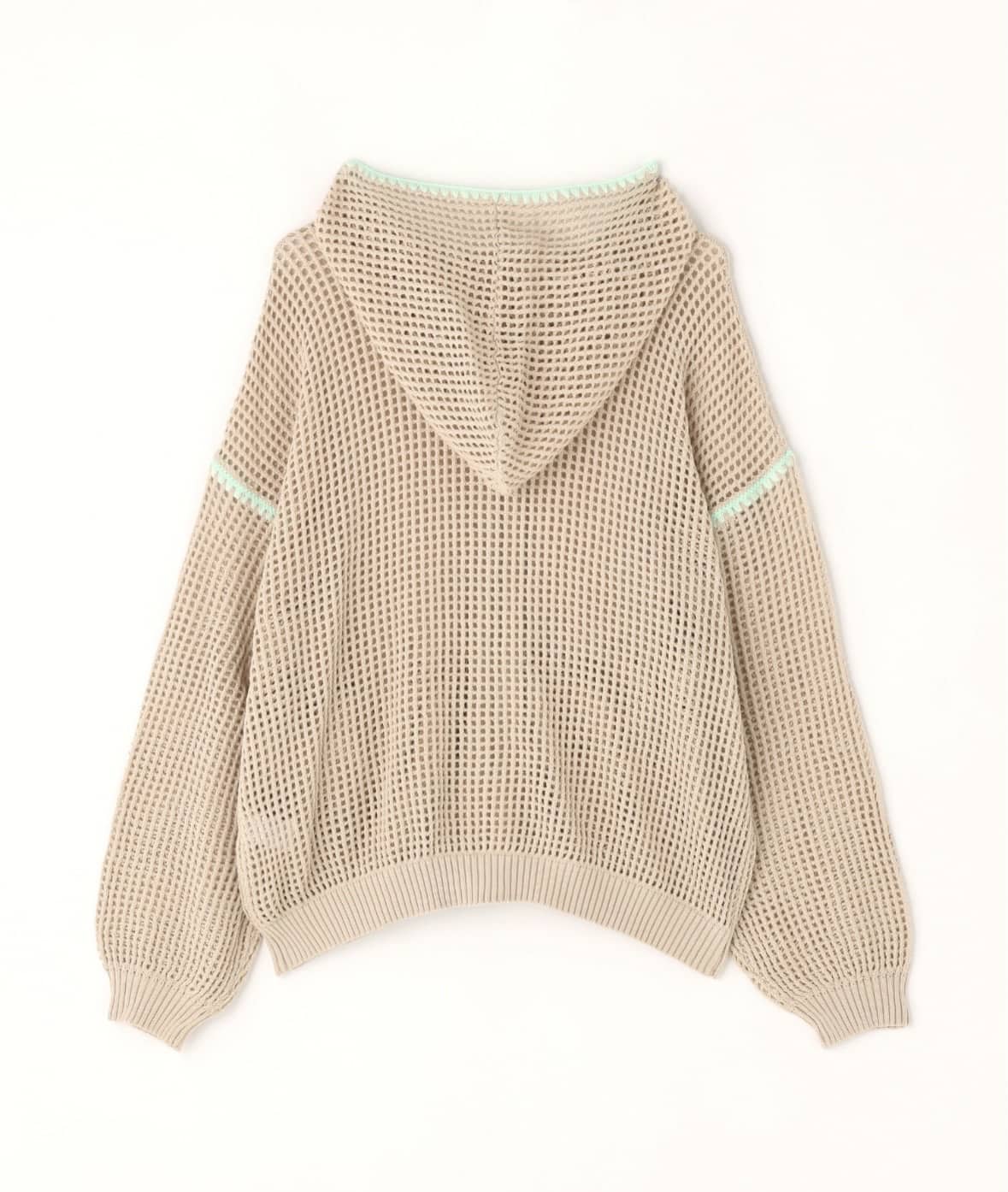 B omnivore/ビーオムニボー/HAND - STITCH MESH HOODIE メッシュフーディー ベージュ M