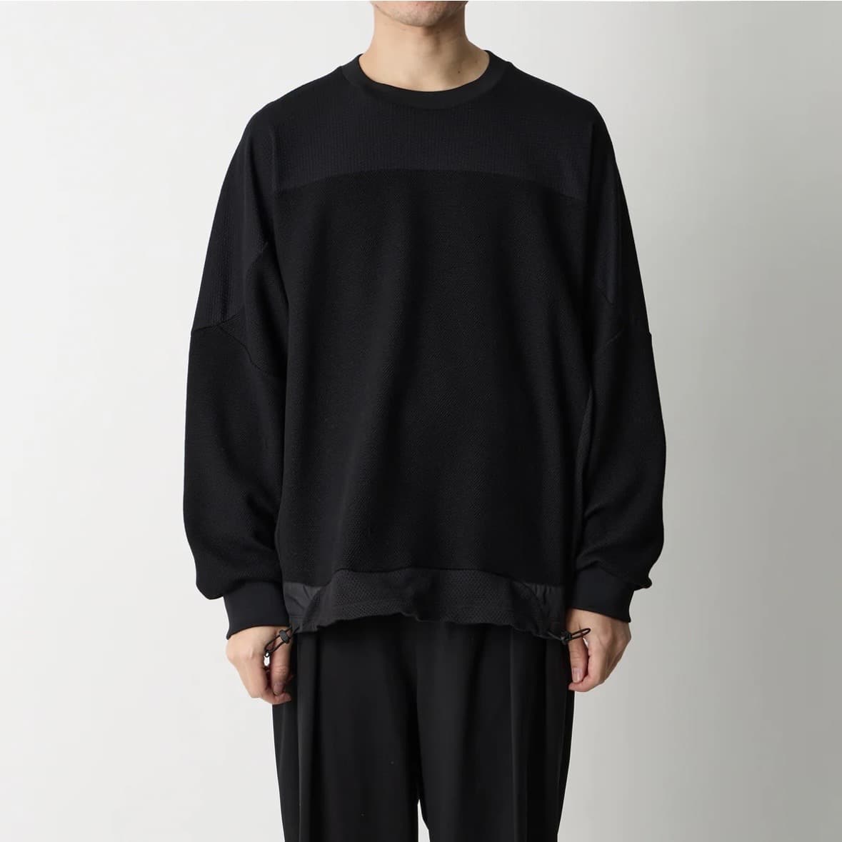 White Mountaineering/ホワイトマウンテニアリング/RAGLAN OVERSIZE PULLOVER BLACK 1