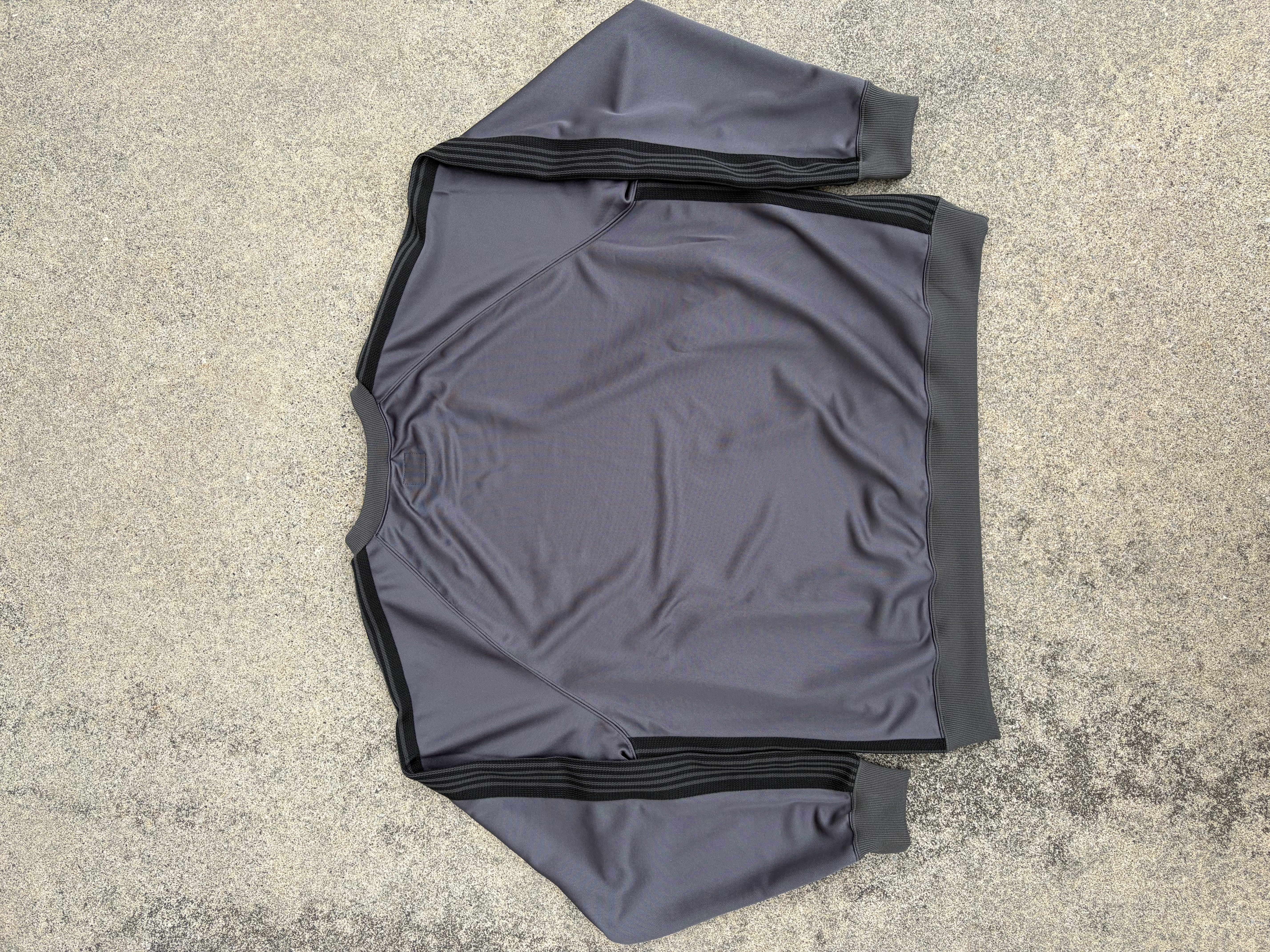 NEEDLES×BEAVER/ニードルズ×ビーバー/別注Track Crew Neck Shirt - Poly Smooth　-CHARCOAL- トラッククルーネックシャツ チャコール M