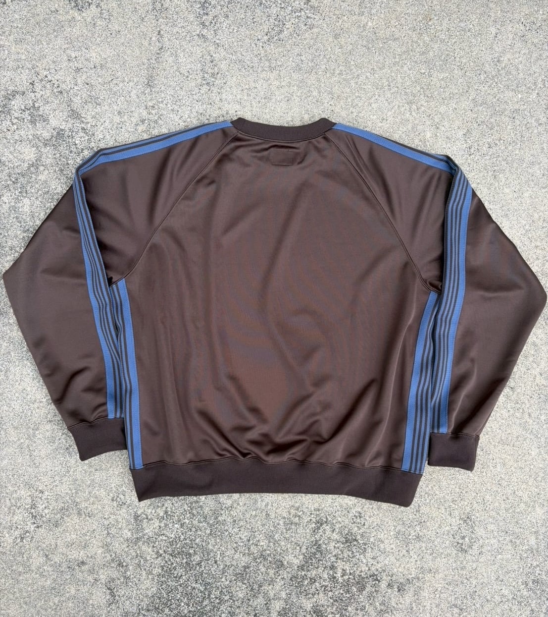 NEEDLES×BEAVER/ニードルズ×ビーバー/別注Track Crew Neck Shirt - Poly Smooth　-BROWN- トラッククルーネックシャツ ブラウン M