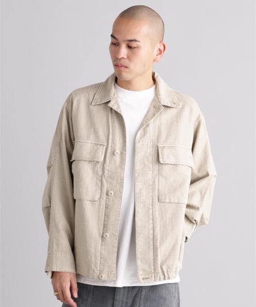 MANASTASH/マナスタッシュ/MH-RIP FIELD SHIRTS カーキ M