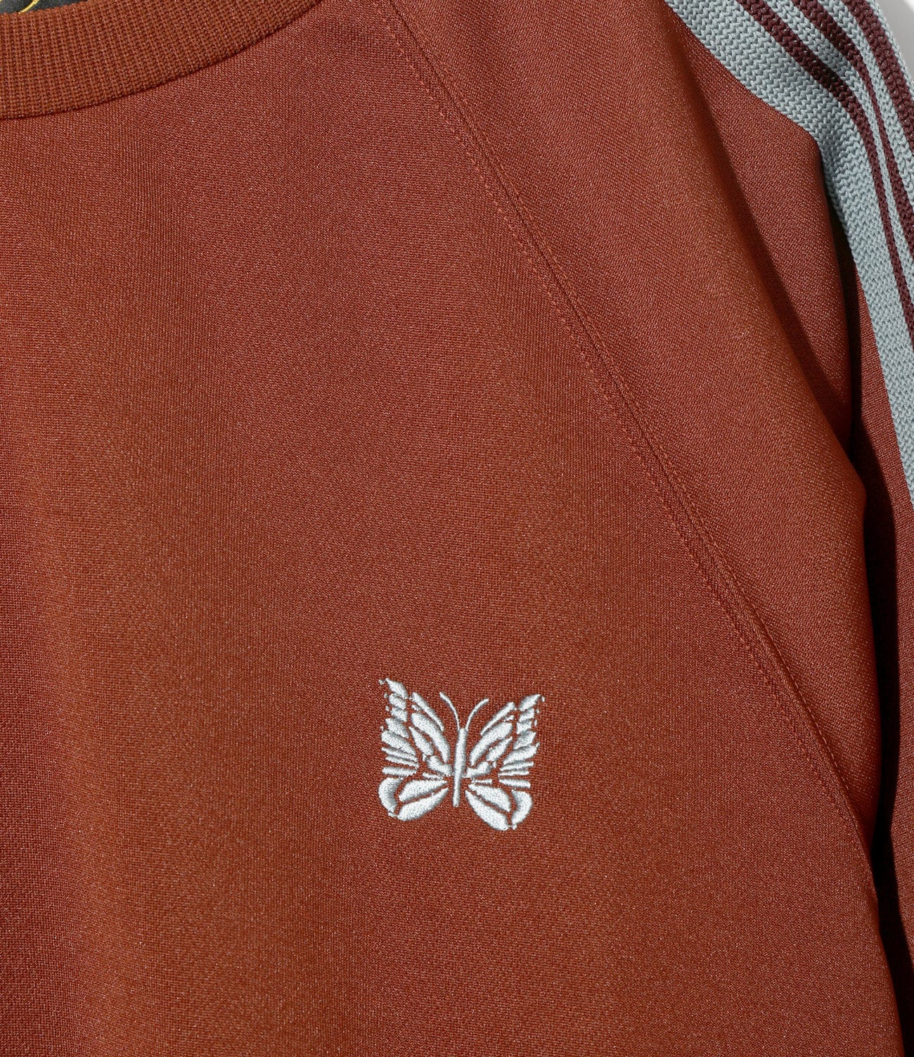 NEEDLES/ニードルズ/TRACK CREW NECK SHIRT- POLY SMOOTH -RUST- トラッククルーネックシャツ RUST L