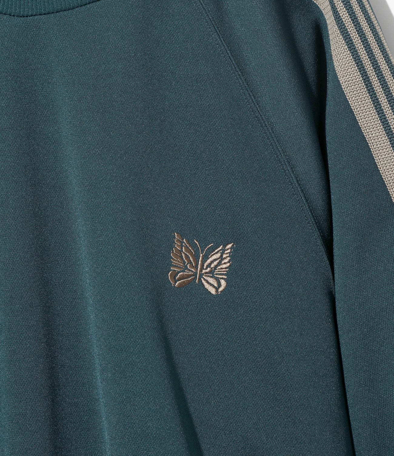 NEEDLES/ニードルズ/TRACK CREW NECK SHIRT- POLY SMOOTH -GREEN- トラッククルーネックシャツ GREEN L