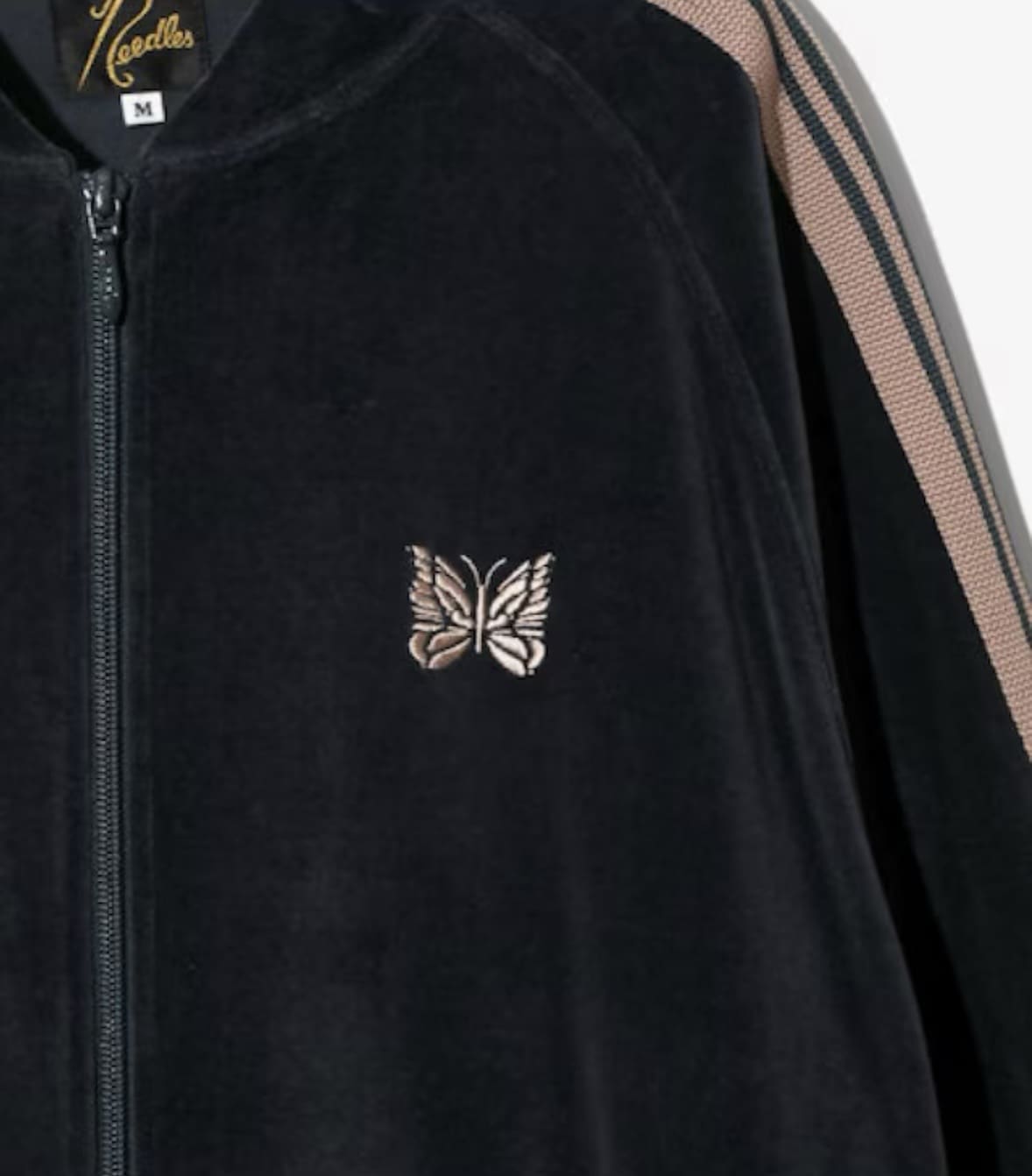 NEEDLES/ニードルズ/RIB COLLAR TRACK JACKET - C/PE VELOUR リブカラートラックジャケット　ベロア STEEL BLUE M