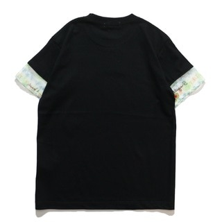 The NERDYS/ナーディーズ/Brigitte Tanaka×The NERDYS Pattern Sleeve T-shirt ブリジットタナカ Black S