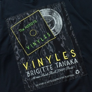 The NERDYS/ナーディーズ/Brigitte Tanaka×The NERDYS VINYLES T-shirt ブリジットタナカ Black S
