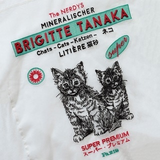 The NERDYS/ナーディーズ/Brigitte Tanaka×The NERDYS CATS T-shirt ブリジットタナカ White S
