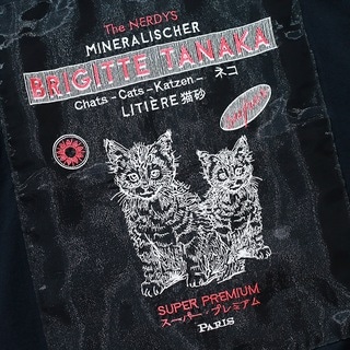 The NERDYS/ナーディーズ/Brigitte Tanaka×The NERDYS CATS T-shirt ブリジットタナカ Black S