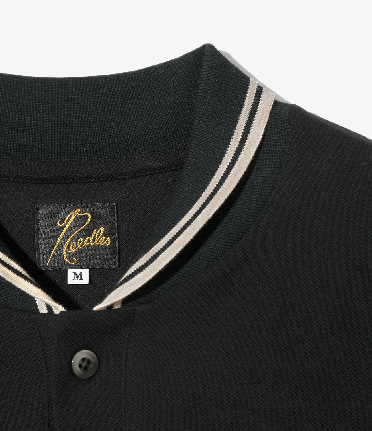 NEEDLES/ニードルズ/SHAWL COLLAR POLO - COTTON PIQUE ポロシャツ ブラック S