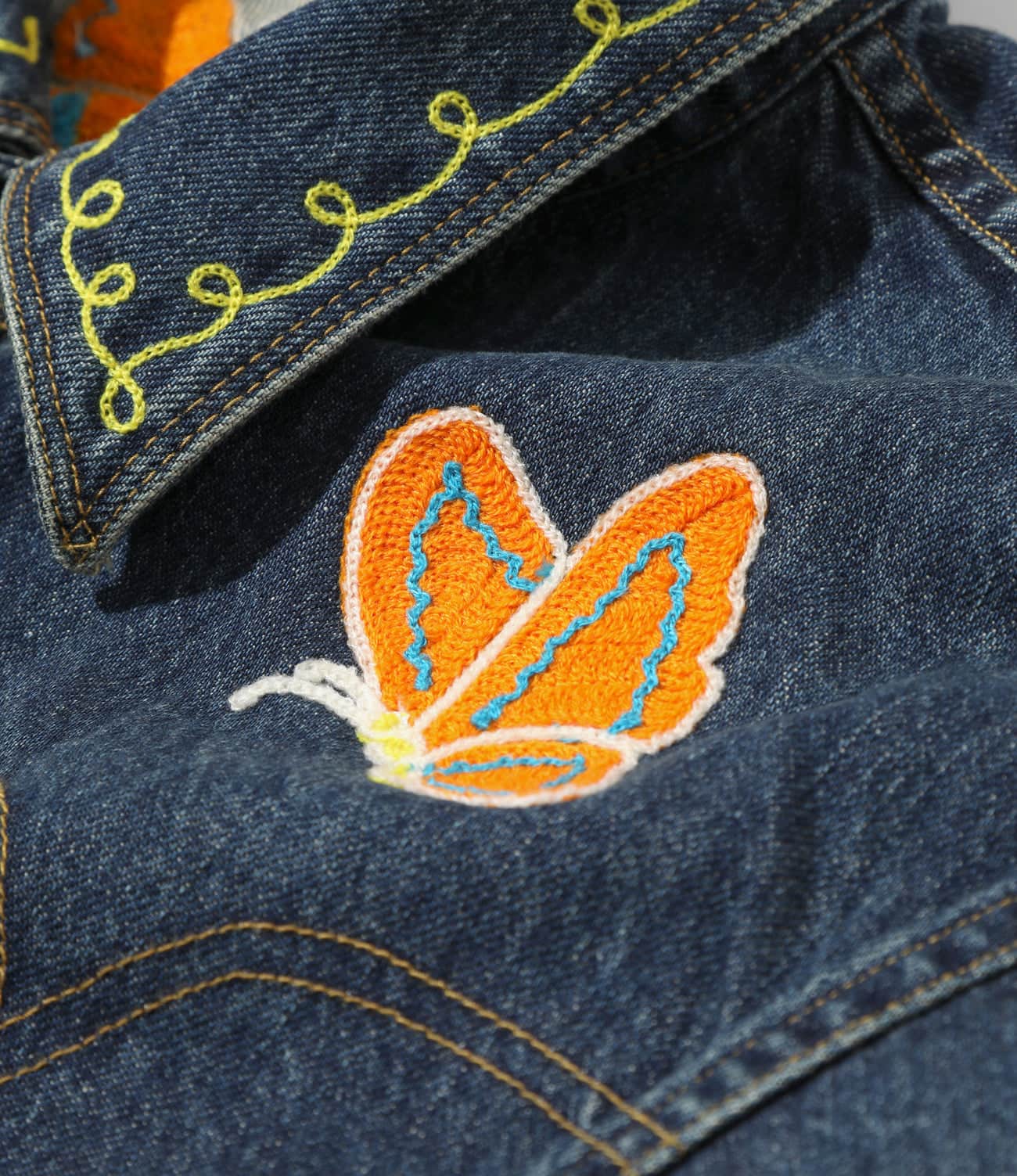 NEEDLES/ニードルズ/PAPILLON EMB. JEAN JACKET - 12OZ DENIM デニムジャケット インディゴ S