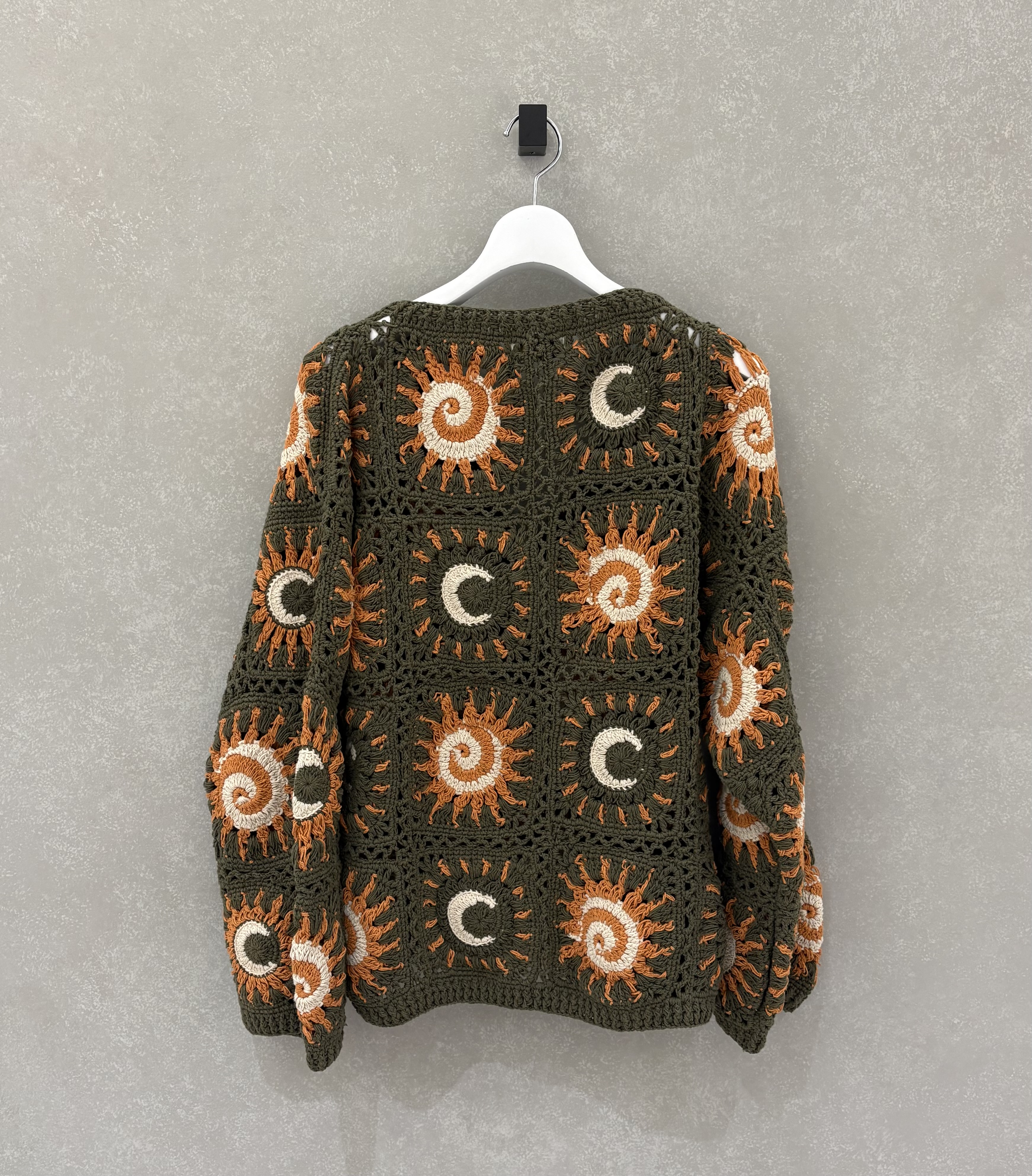 MacMahon Knitting Mills /マクマホンニッティングミルズ/Moon&Sun  Cardigan OLIVE FREE