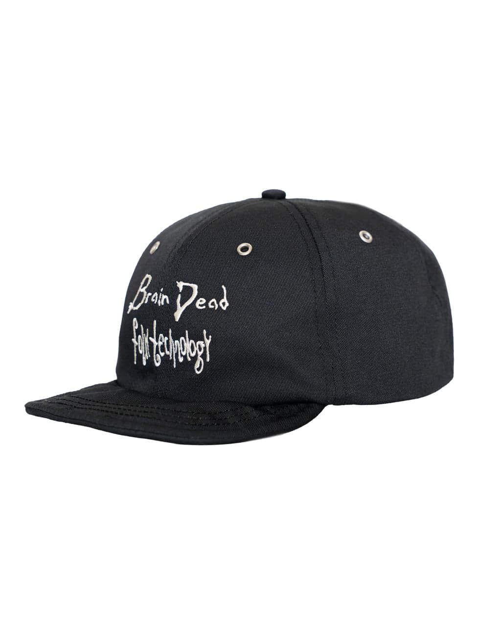 BRAIN DEAD/ブレインデッド/FOLK TECHNOLOGY WIRE BRIM 6 PANEL HAT - BLACK BLACK FREE