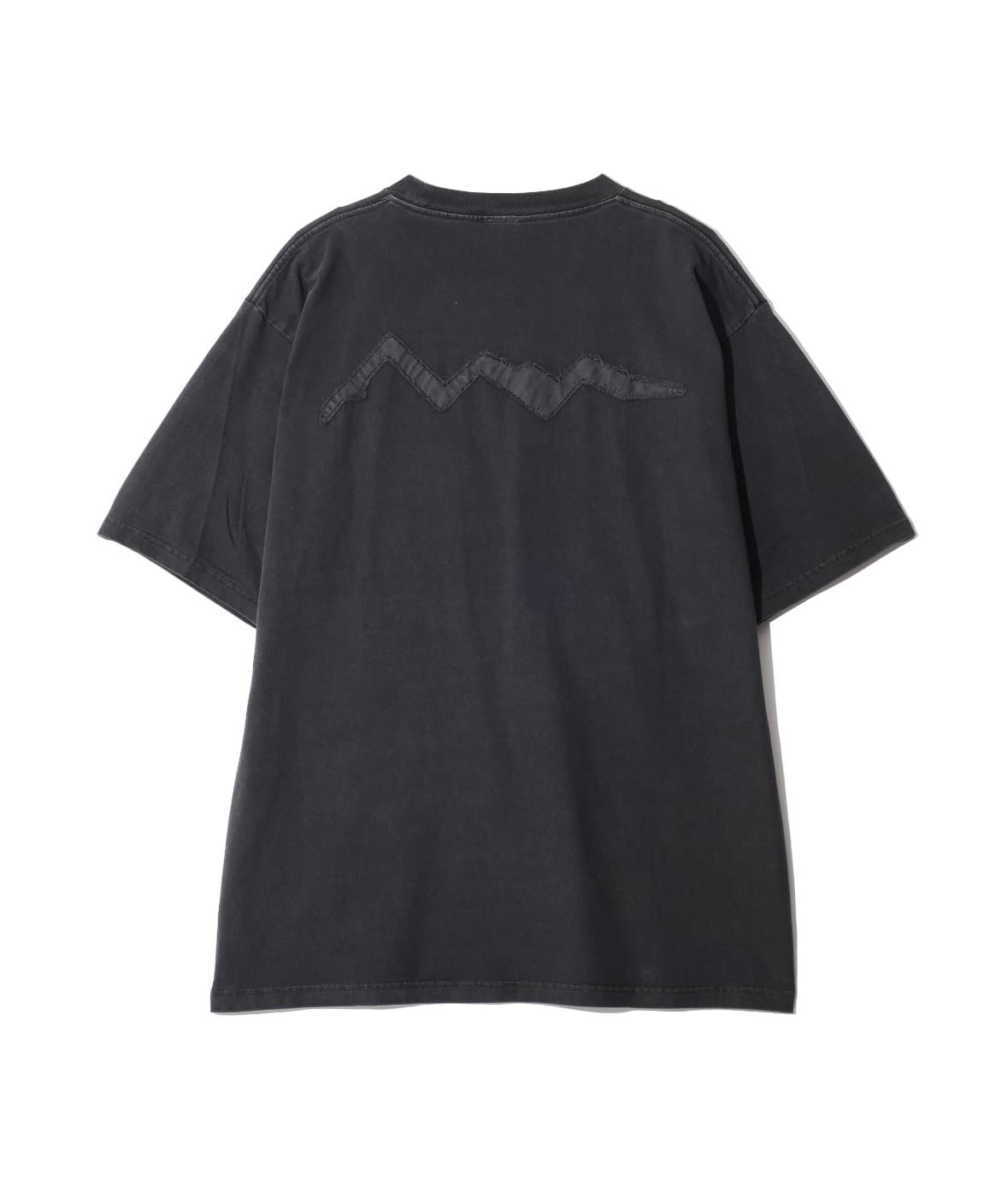 MANASTASH/マナスタッシュ/PUMICE TEE RAW EDGE LOGO ブラック S