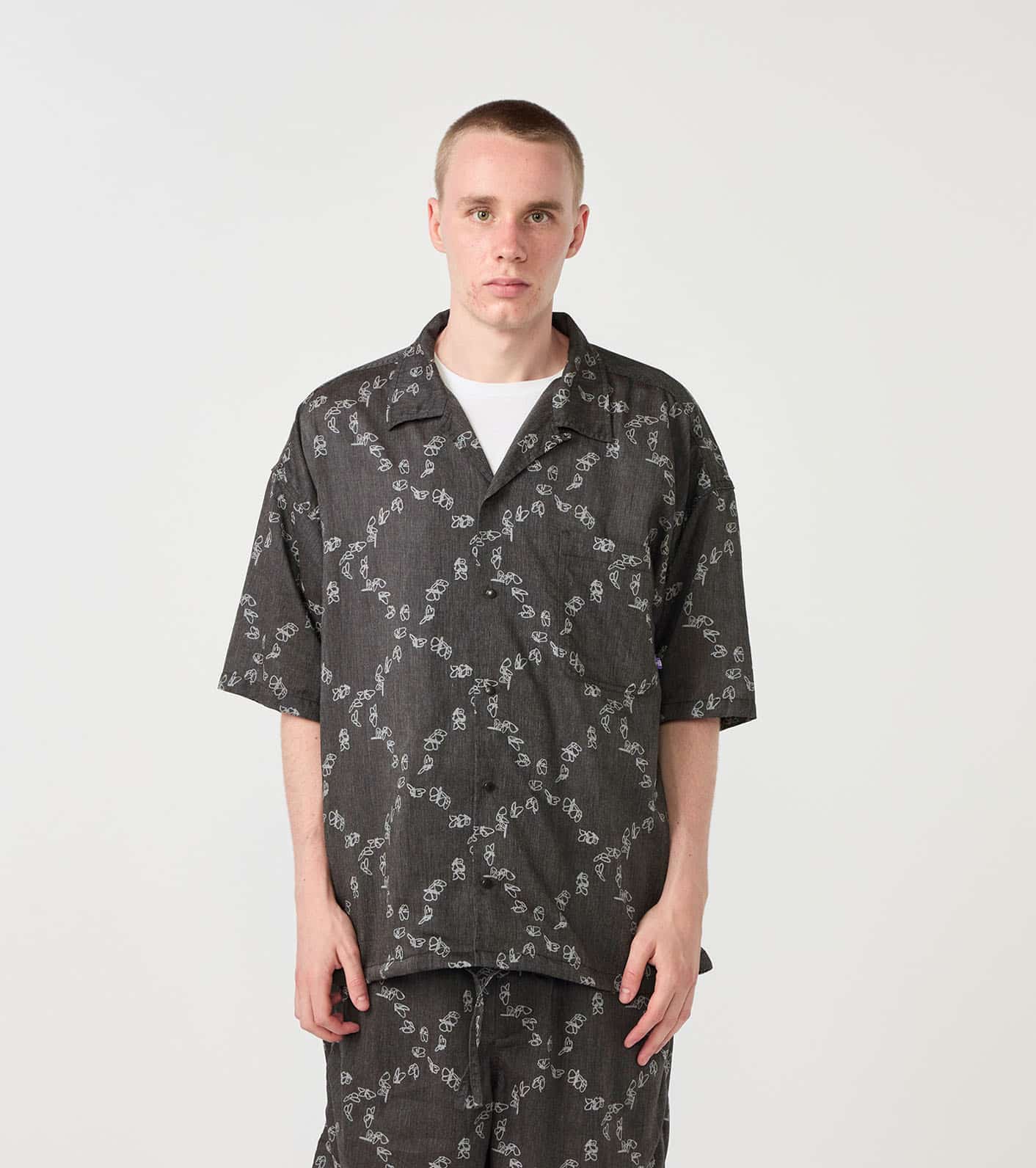 THE NORTH FACE Purple Label/ザ ノースフェイス パープルレーベル/FFFES Graphic S/S Shirt AH(Asphalt Gray) M