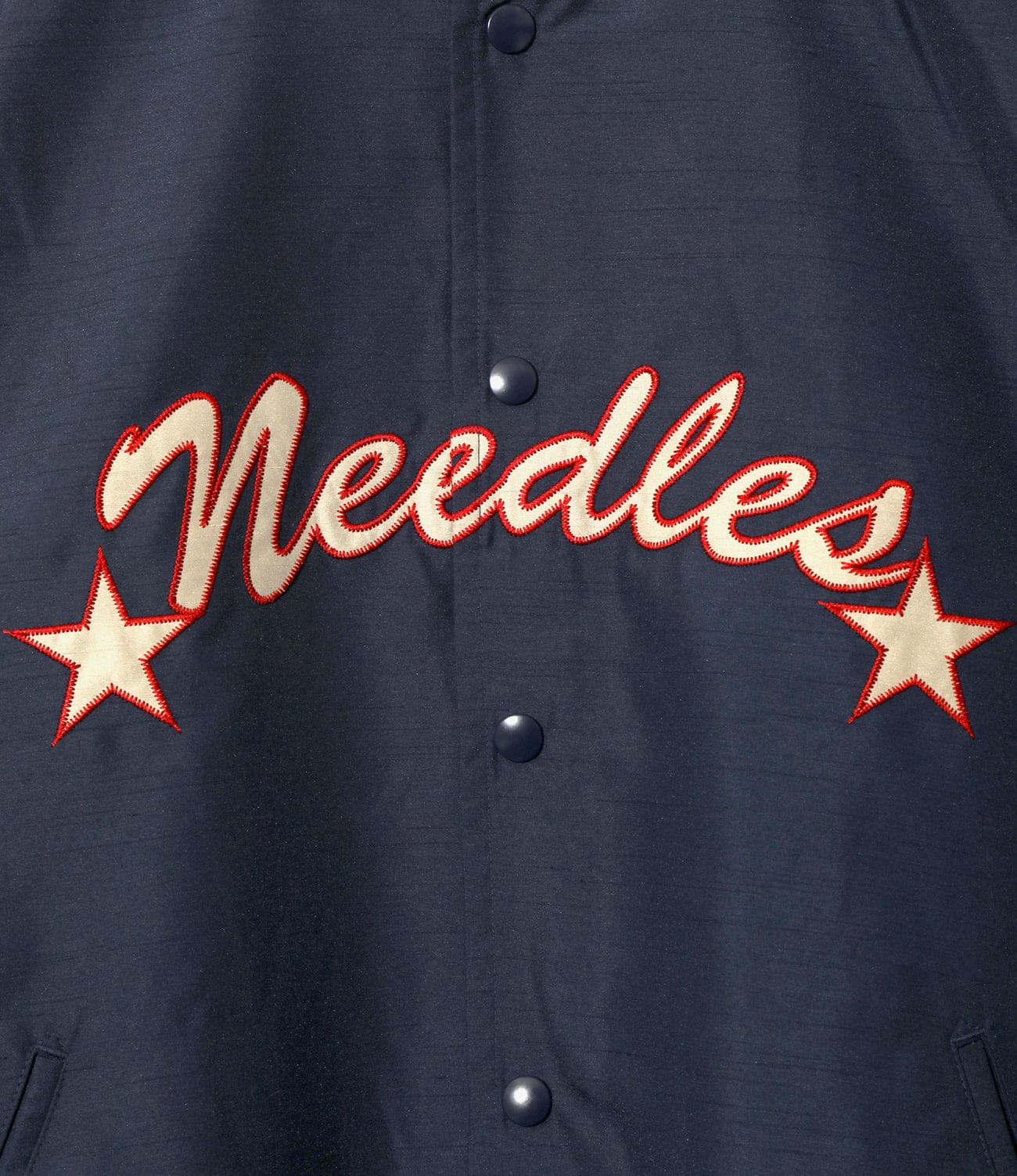 NEEDLES/ニードルズ/STADIUM JACKET - POLY SHANTUNG  スタジャン ネイビー M