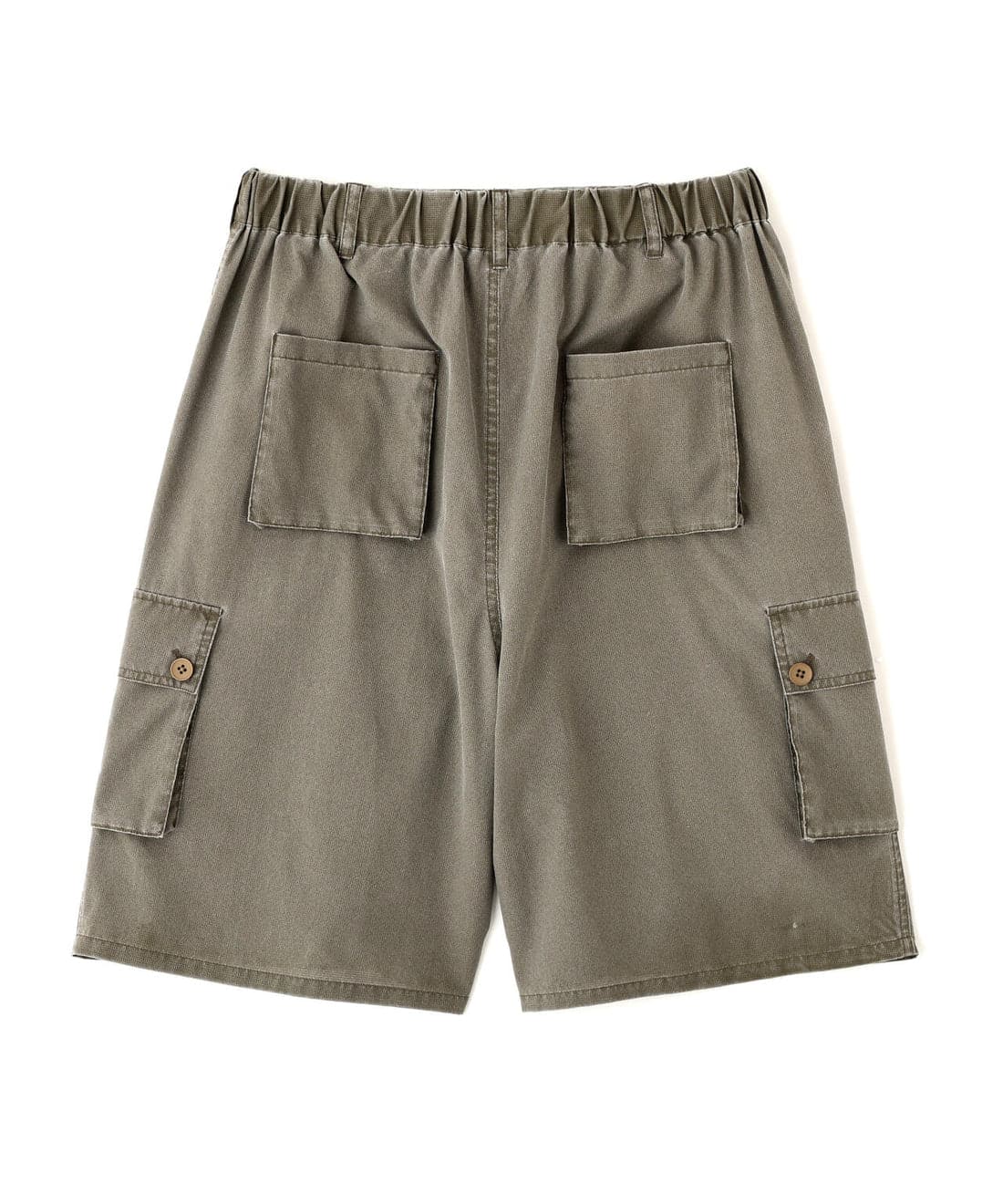 B omnivore/ビーオムニボー/PIGMENT WIND CLOTH W CARGO SHORTS  カーゴショーツ オリーブ M